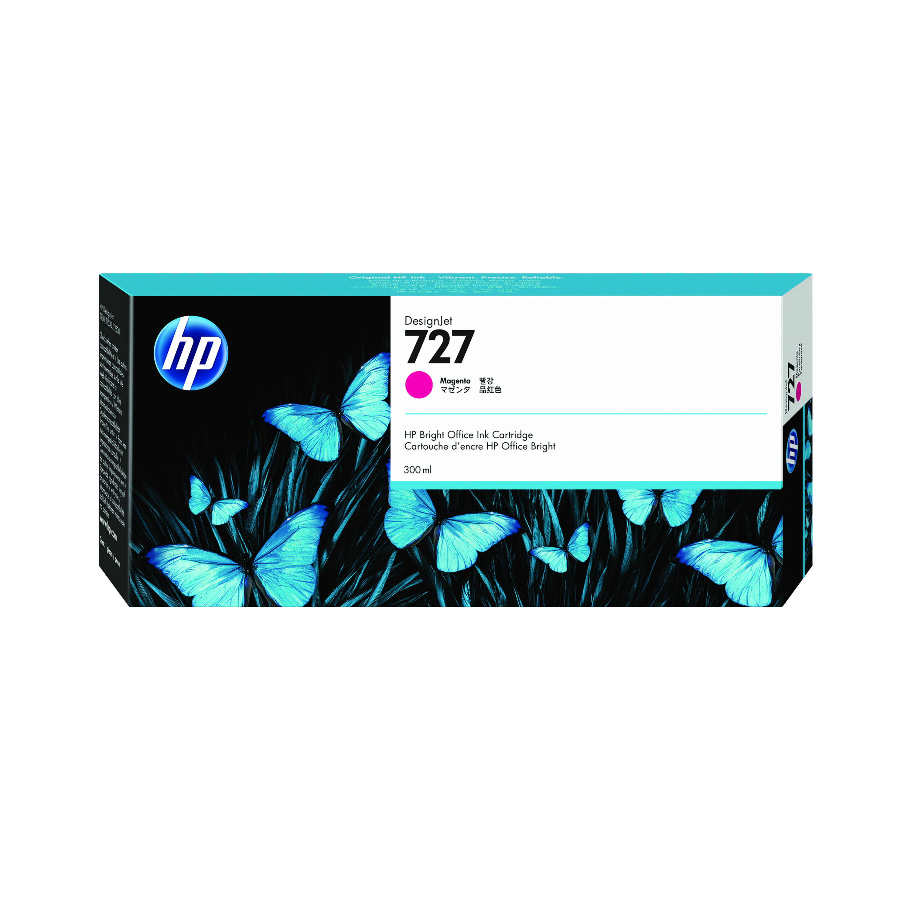 HP+727+DesignJet+Ink+Cartridge+300-ml+Magenta+F9J77A
