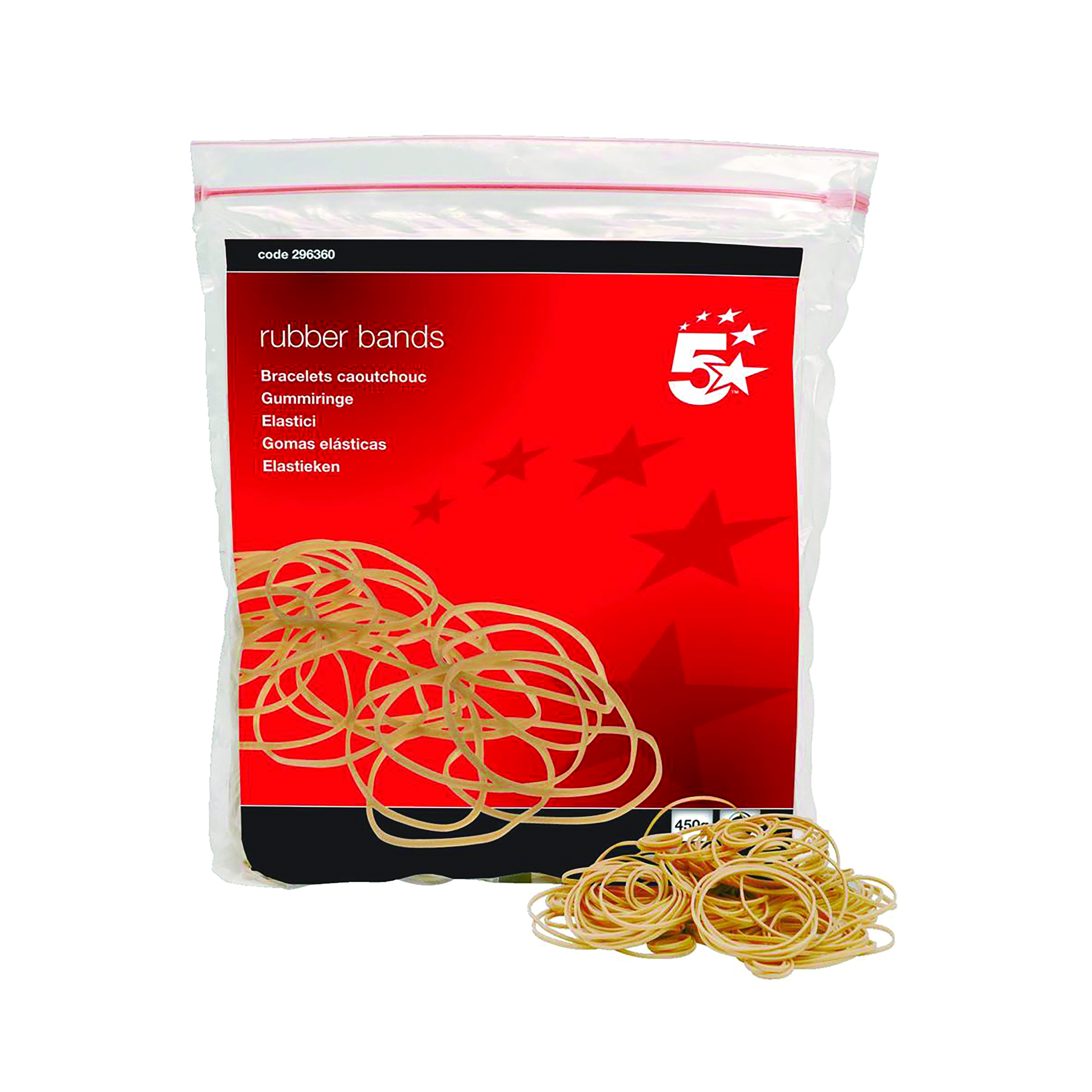 5+Star+Rubber+Bands+No16+63x1.5mm+Approx+2000+Bands+454g+Bag+296360