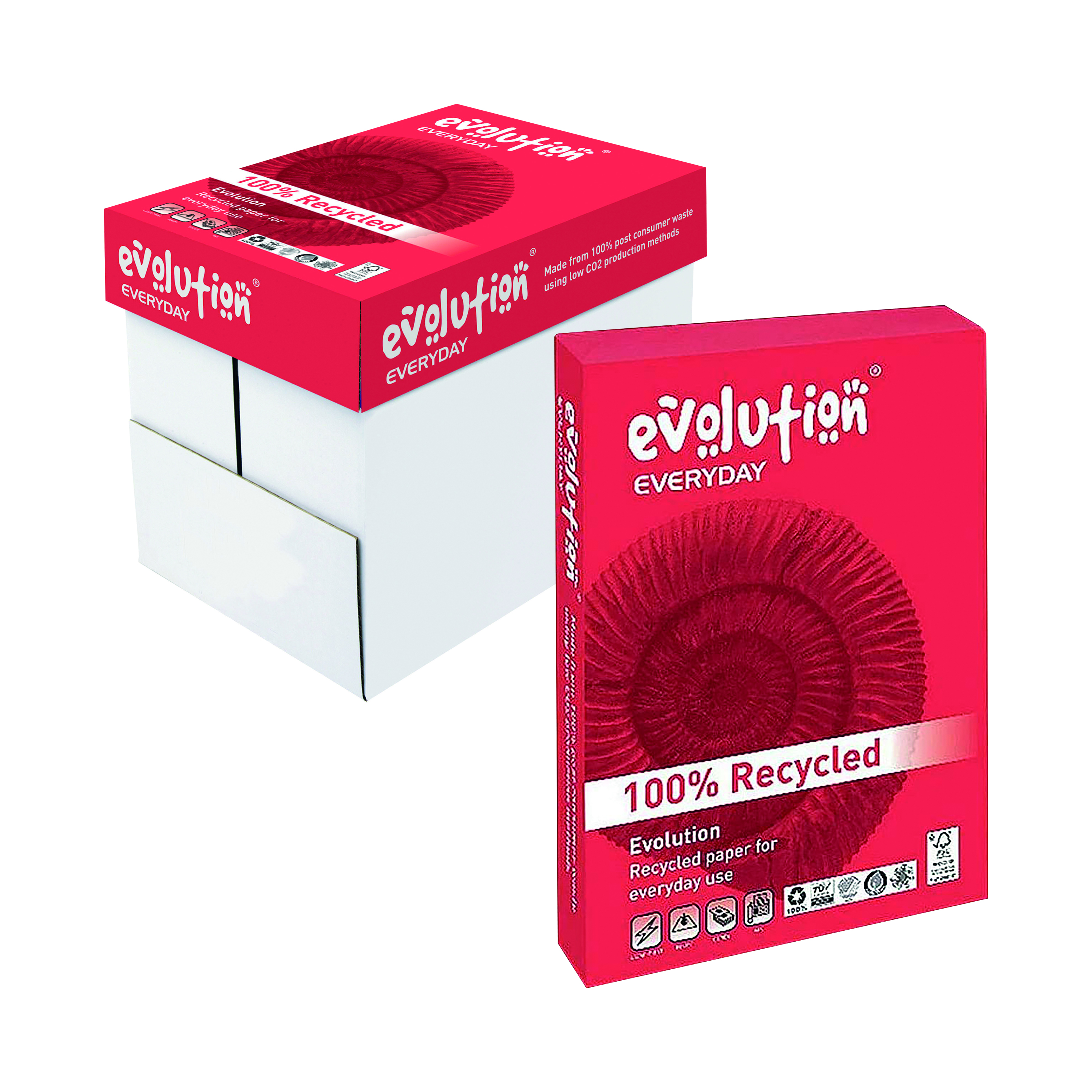 Evolution+Everyday+A4+Recycled+Paper+80gsm+White+%28Pack+of+2500%29+EVE2180