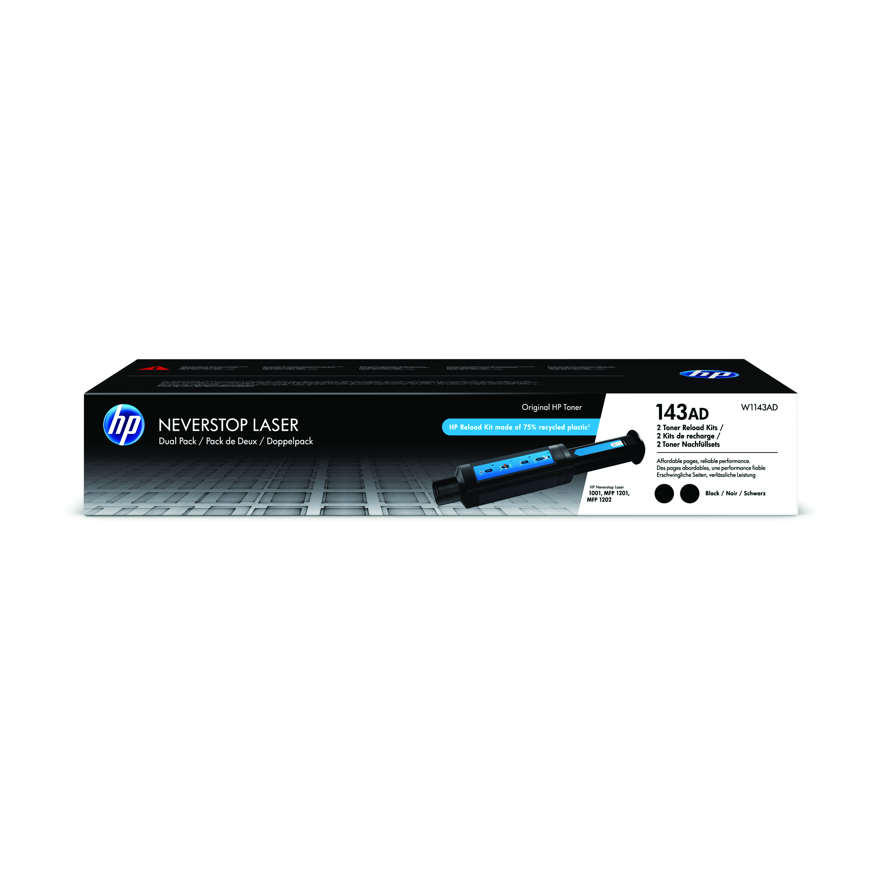 HP+143A+Original+Neverstop+Toner+Reload+Kit+Black+2-pack+W1143AD
