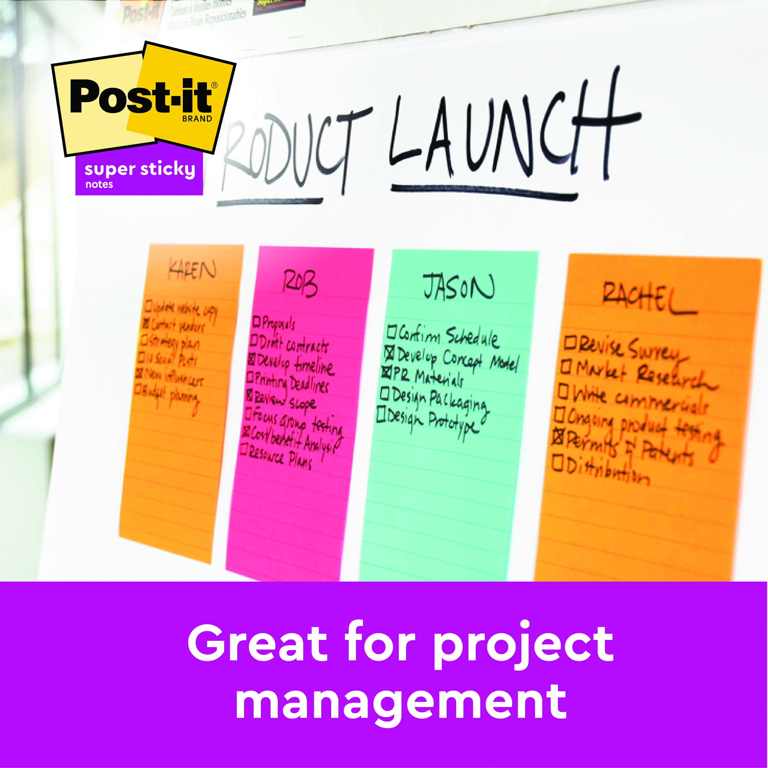 Post-It Super Sticky XL Notes 101x101mm Lined Cosmic Pack of 3