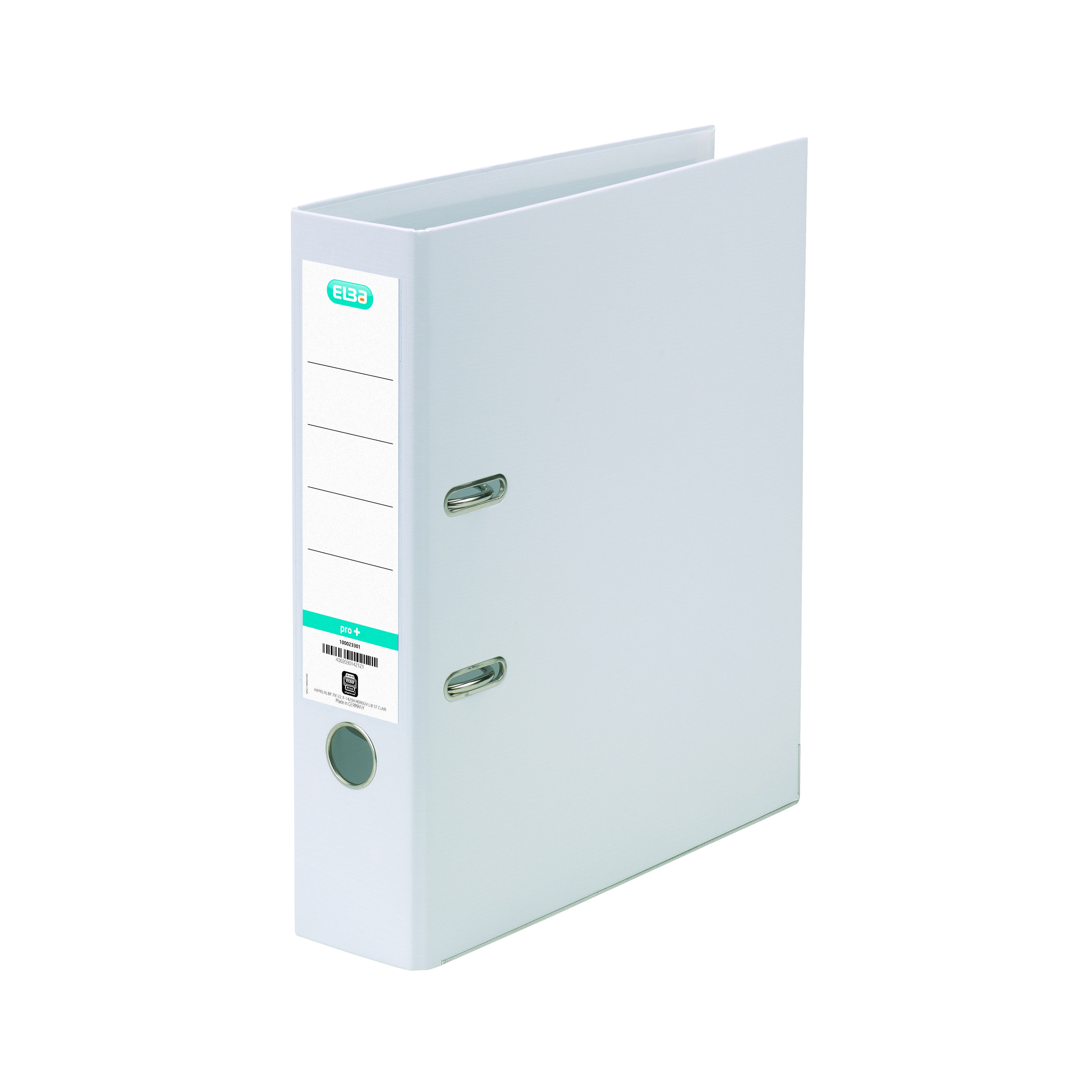 Elba+70mm+Lever+Arch+File+Plastic+White+A4+100102160