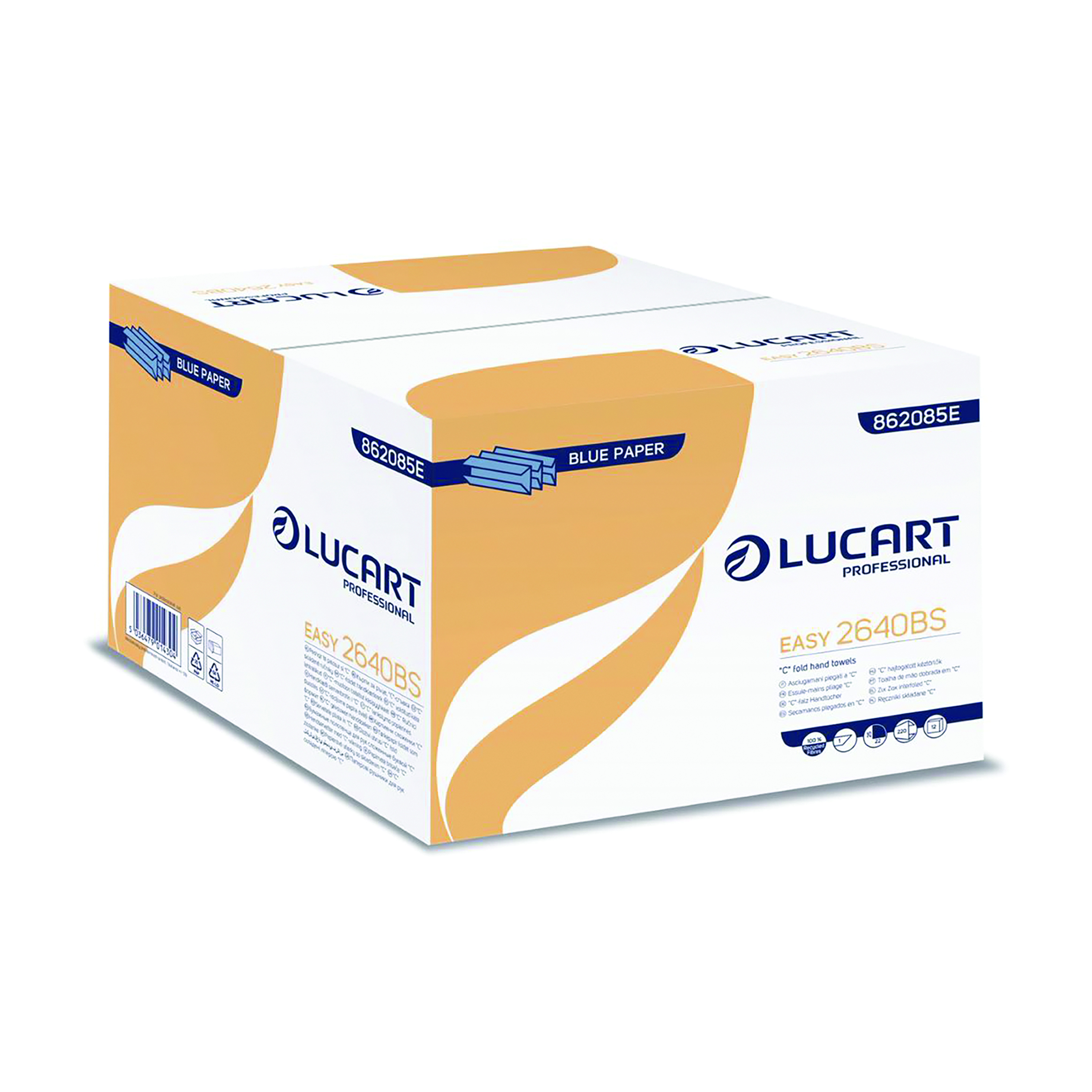 Lucart+Professional+Recycled+1-Ply+C-Fold+Hand+Towels+176+Sheets+Green+%28Pack+of+15%29+862095E