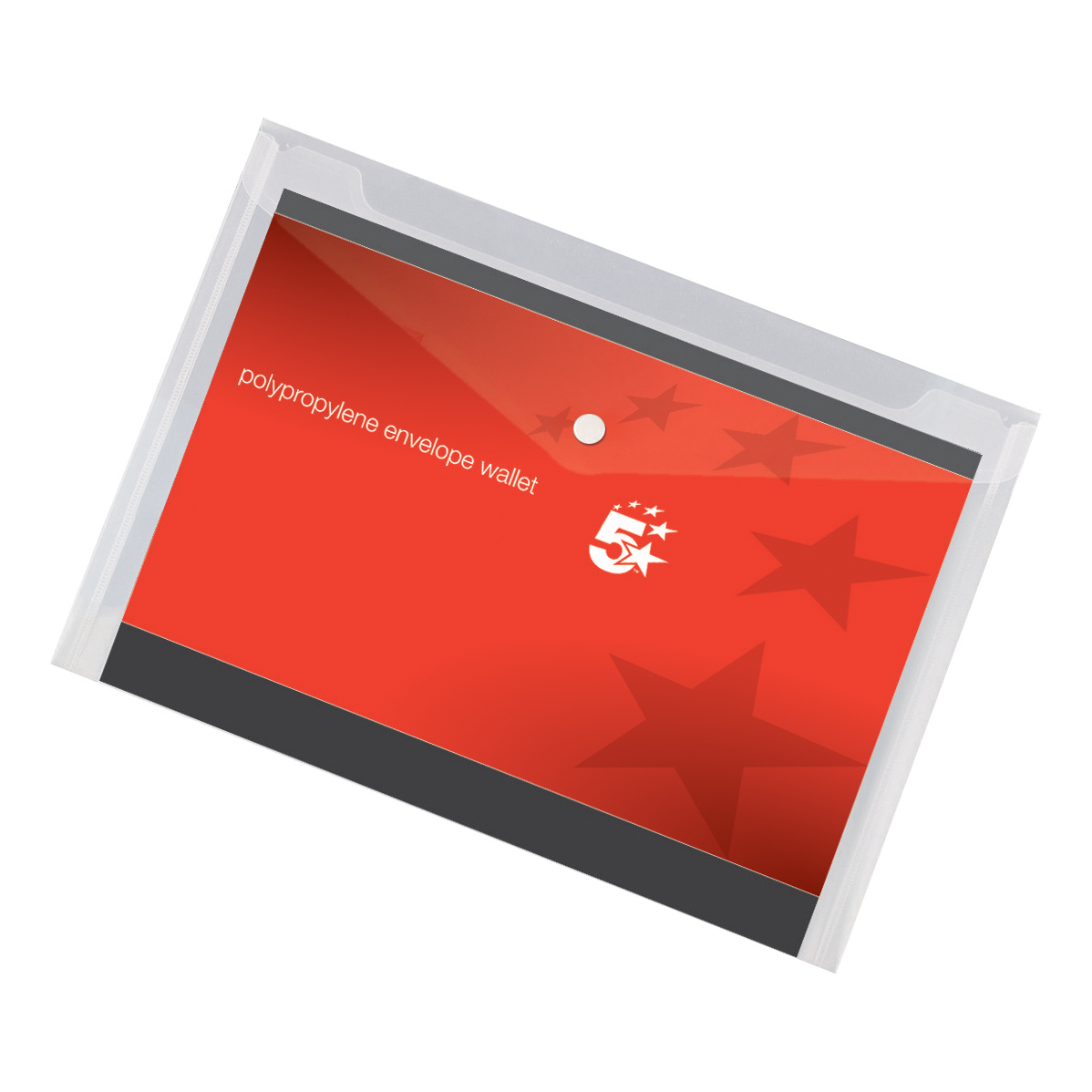 5+Star+Office+Envelope+Stud+Wallet+Polypropylene+A4+Transparent+Clear+%28Pack+of+5%29