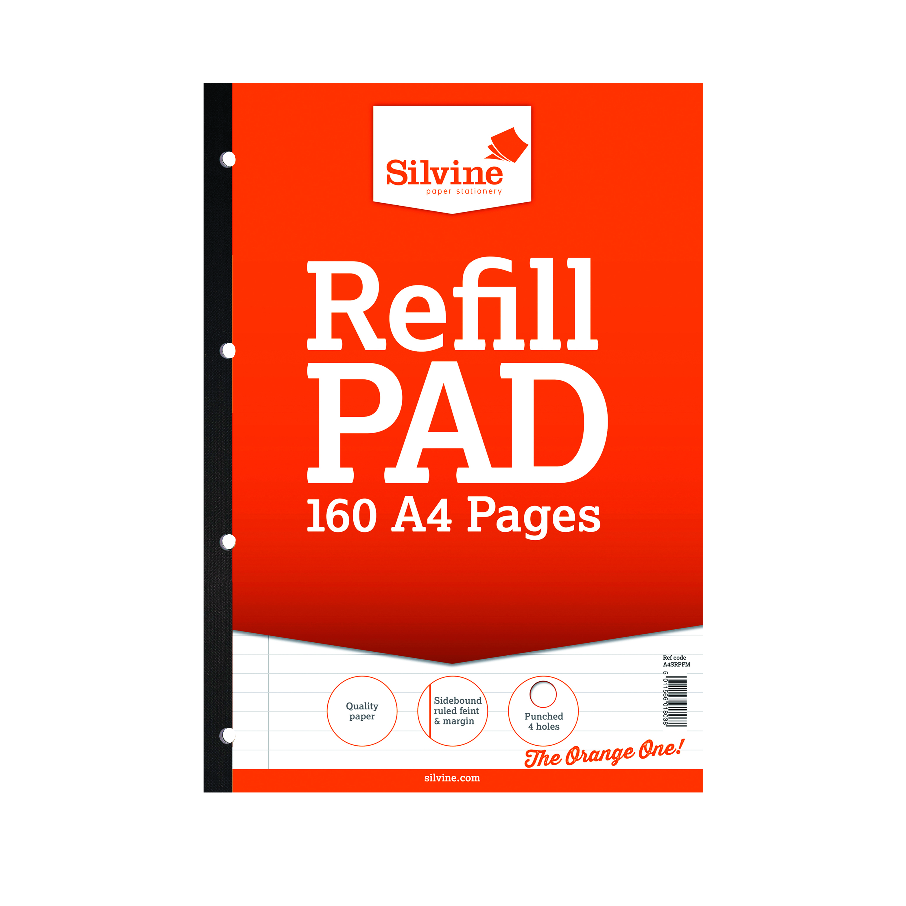 Silvine+Punched+Feint+Ruled+Sidebound+Refill+Pad+160+Pages+A4+%286+Pack%29+A4SRPFM