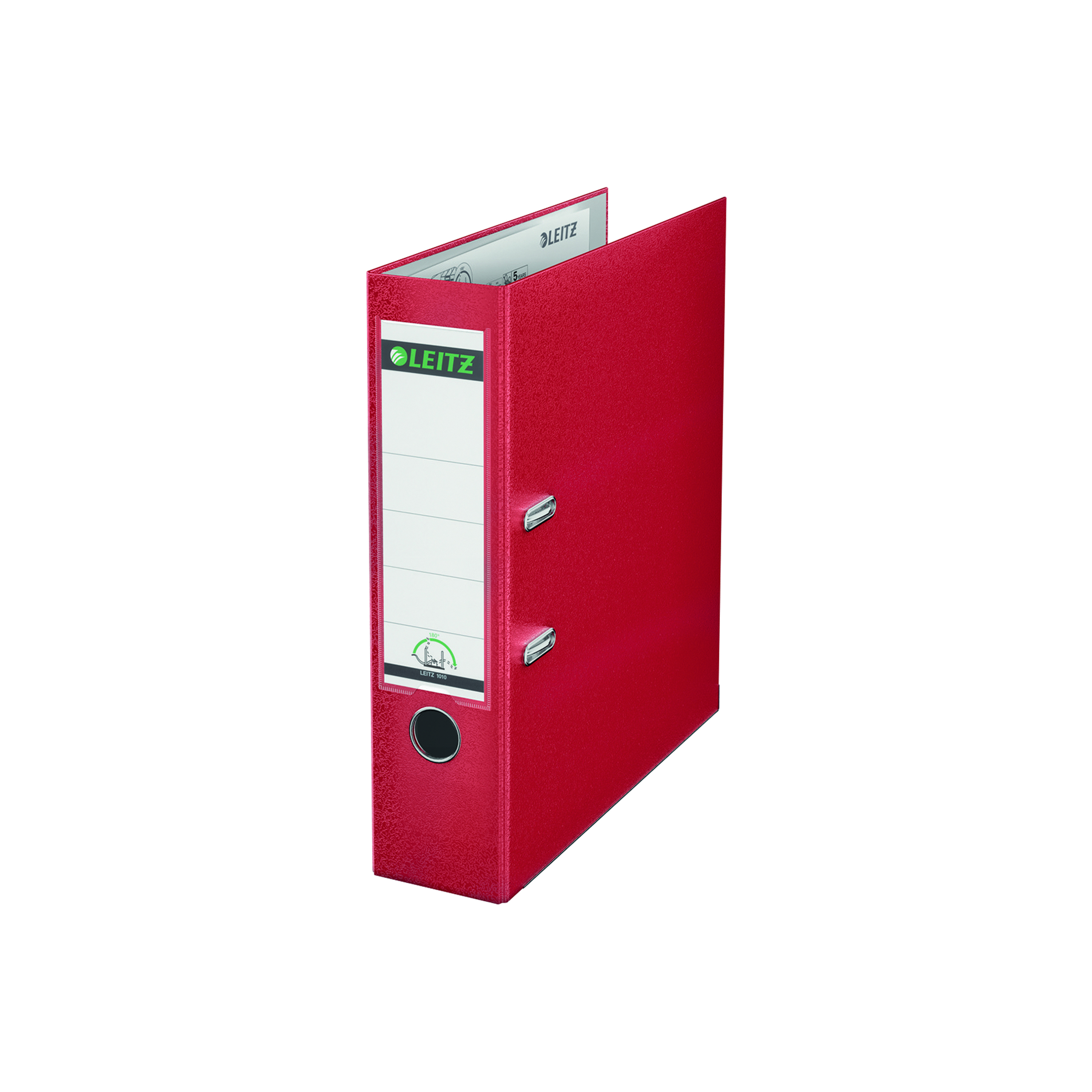 Leitz+180+Lever+Arch+File+Poly+80mm+A4+Red+%28Pack+of+10%29+10101025