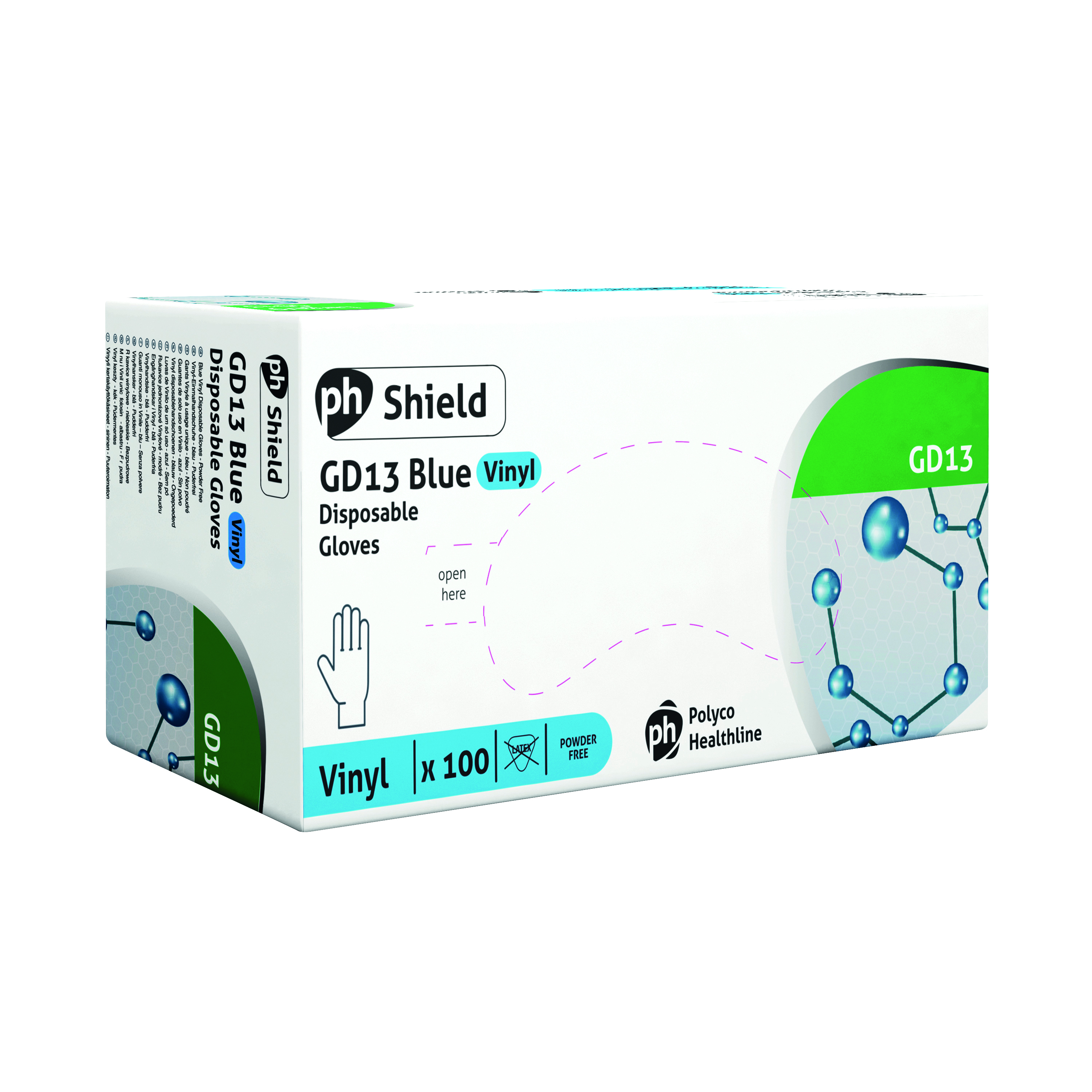 Shield+Powder-Free+Vinyl+Gloves+Extra+Large+Blue+%28Pack+of+100%29+GD13-XL