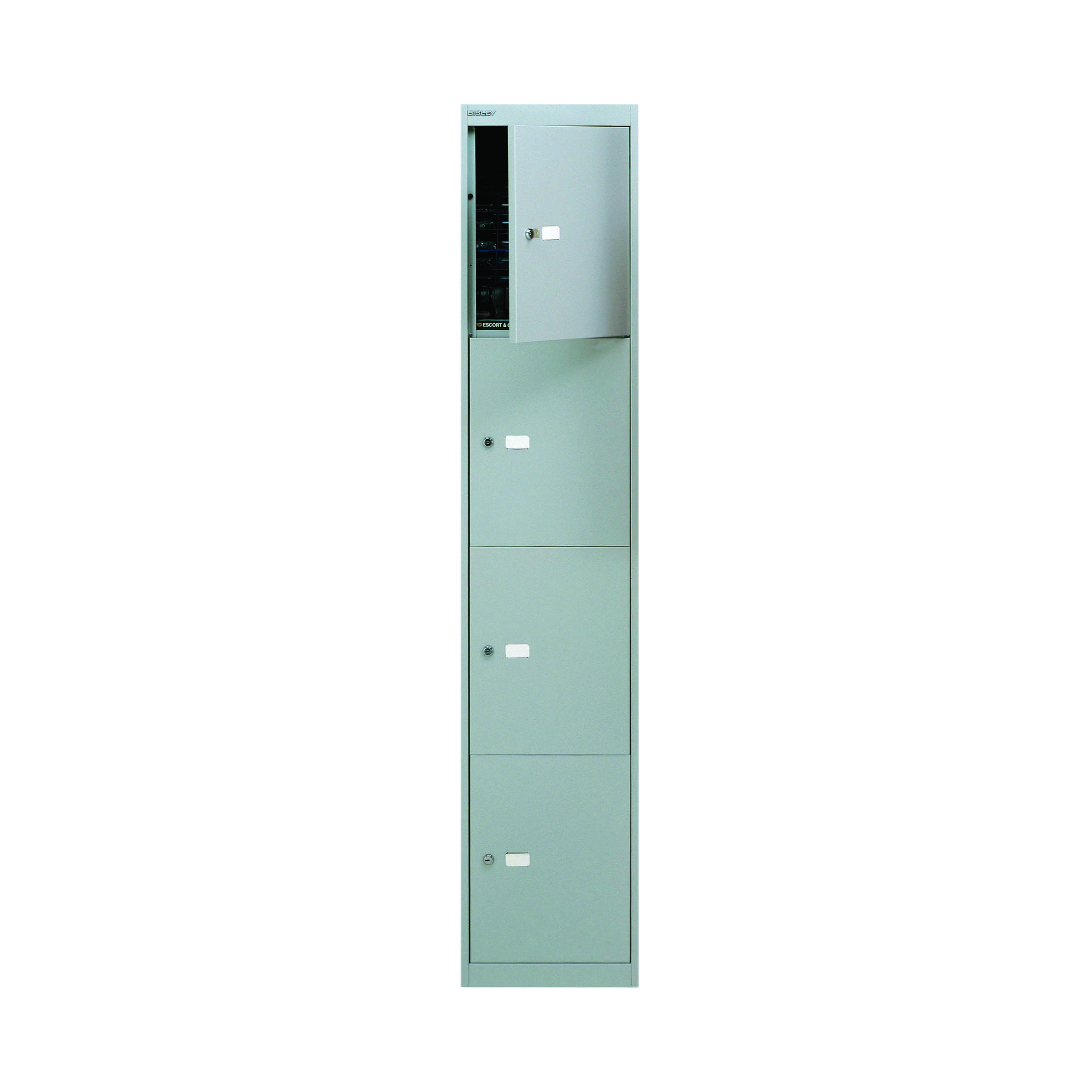 Bisley+4+Door+Locker+305x305x1802mm+Goose+Grey+CLK124+GOOSE