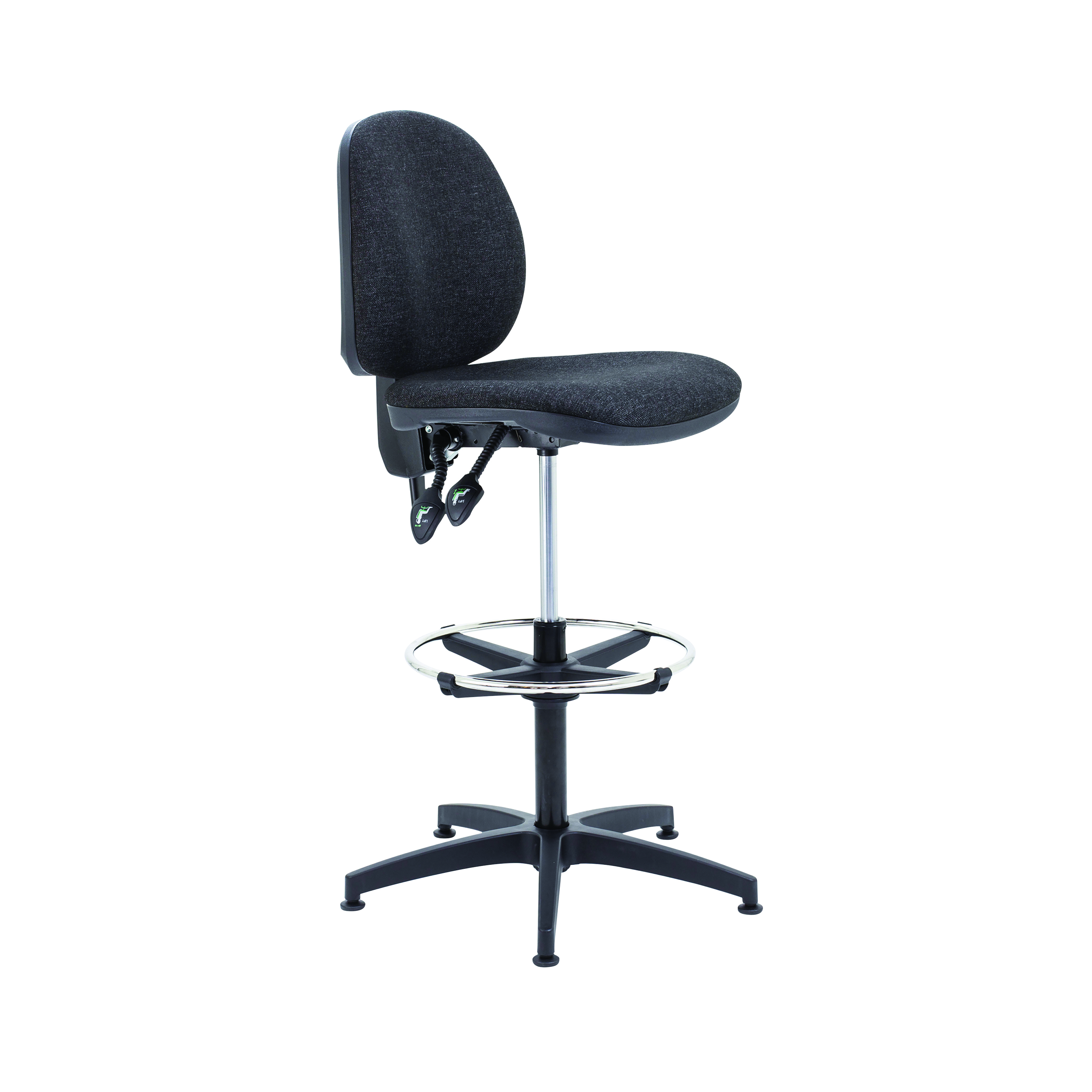 Arista+Medium+Back+Draughtsman+Chair+700x700x840-970mm+Adjustable+Footrest+Charcoal+KF815148
