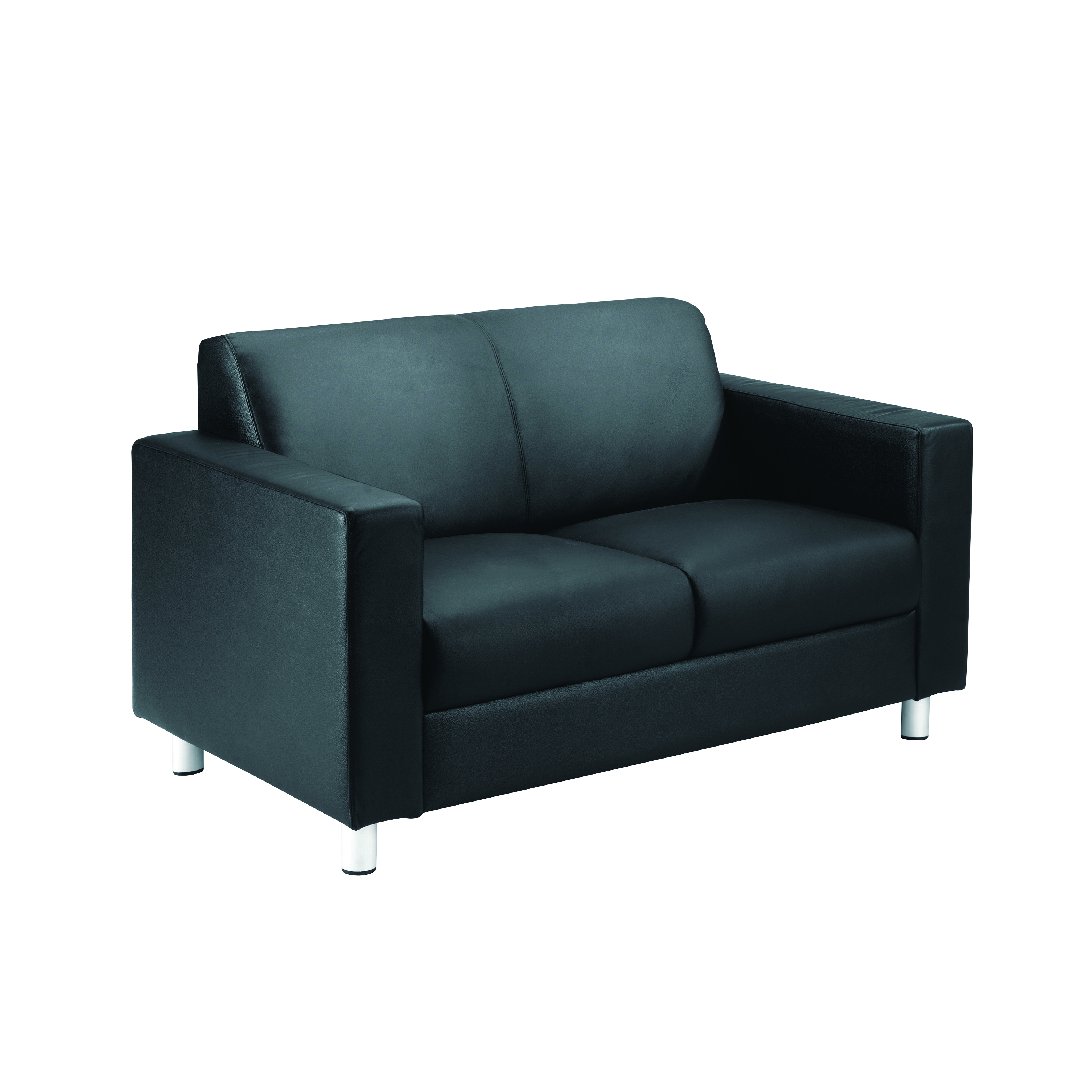 Avior+Executive+Reception+1340x740x810mm+Sofa+Leather+Faced+Black+KF03530
