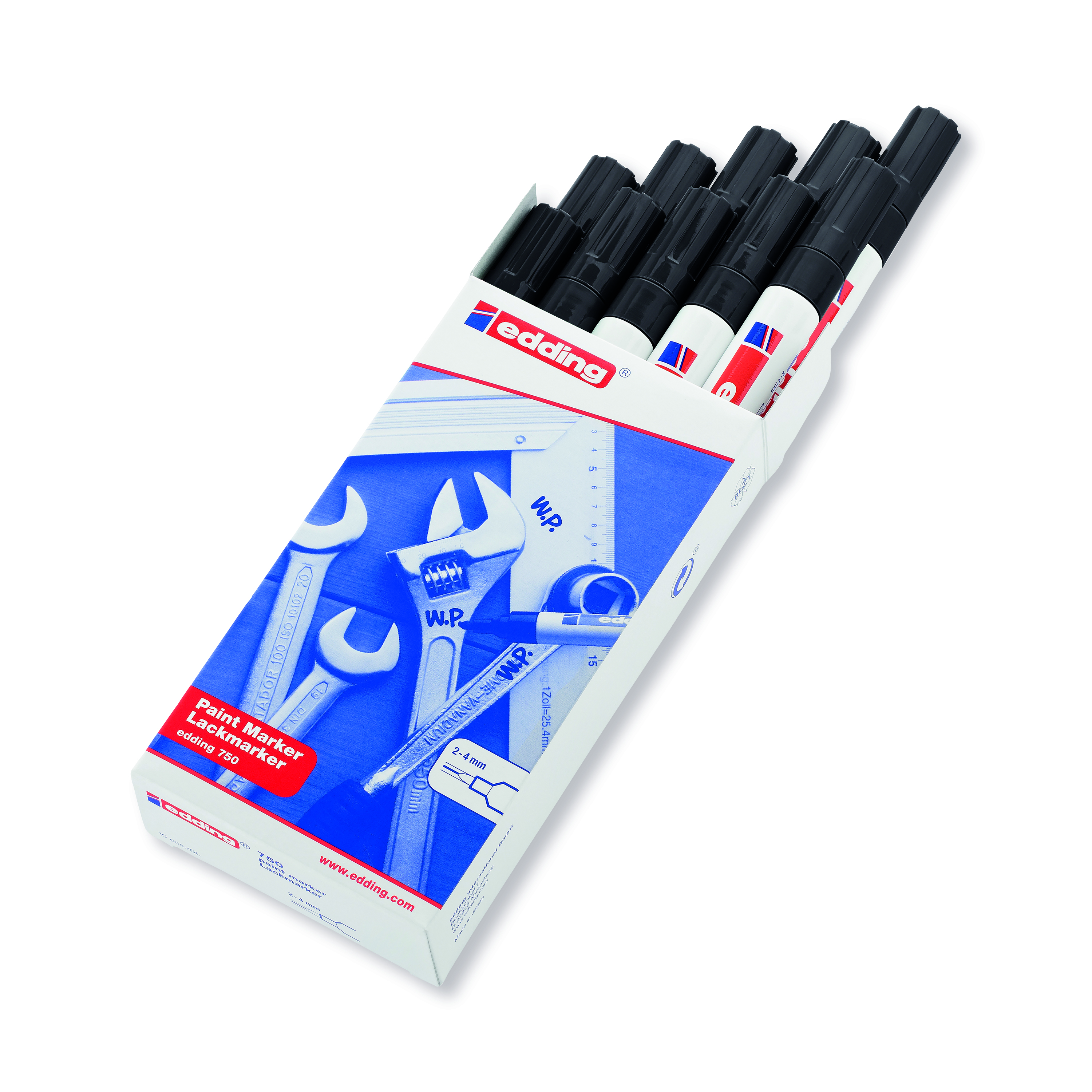 Edding+750+Bullet+Tip+Paint+Marker+Medium+Black+%28Pack+of+10%29+750-001