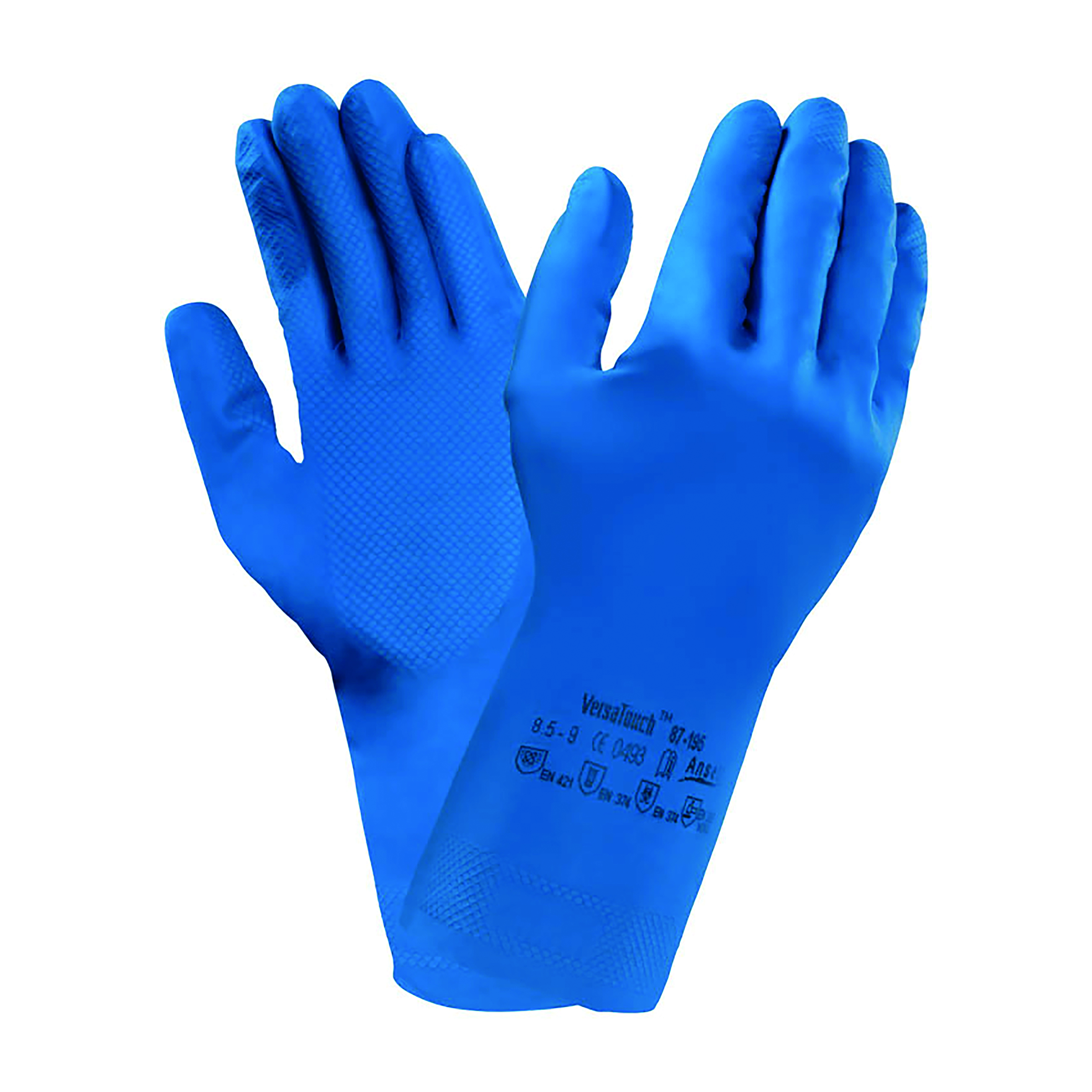 Ansell+Versatouch+87-195+Latex+Gloves+1Pr+Blue+XL+AN87-195XL