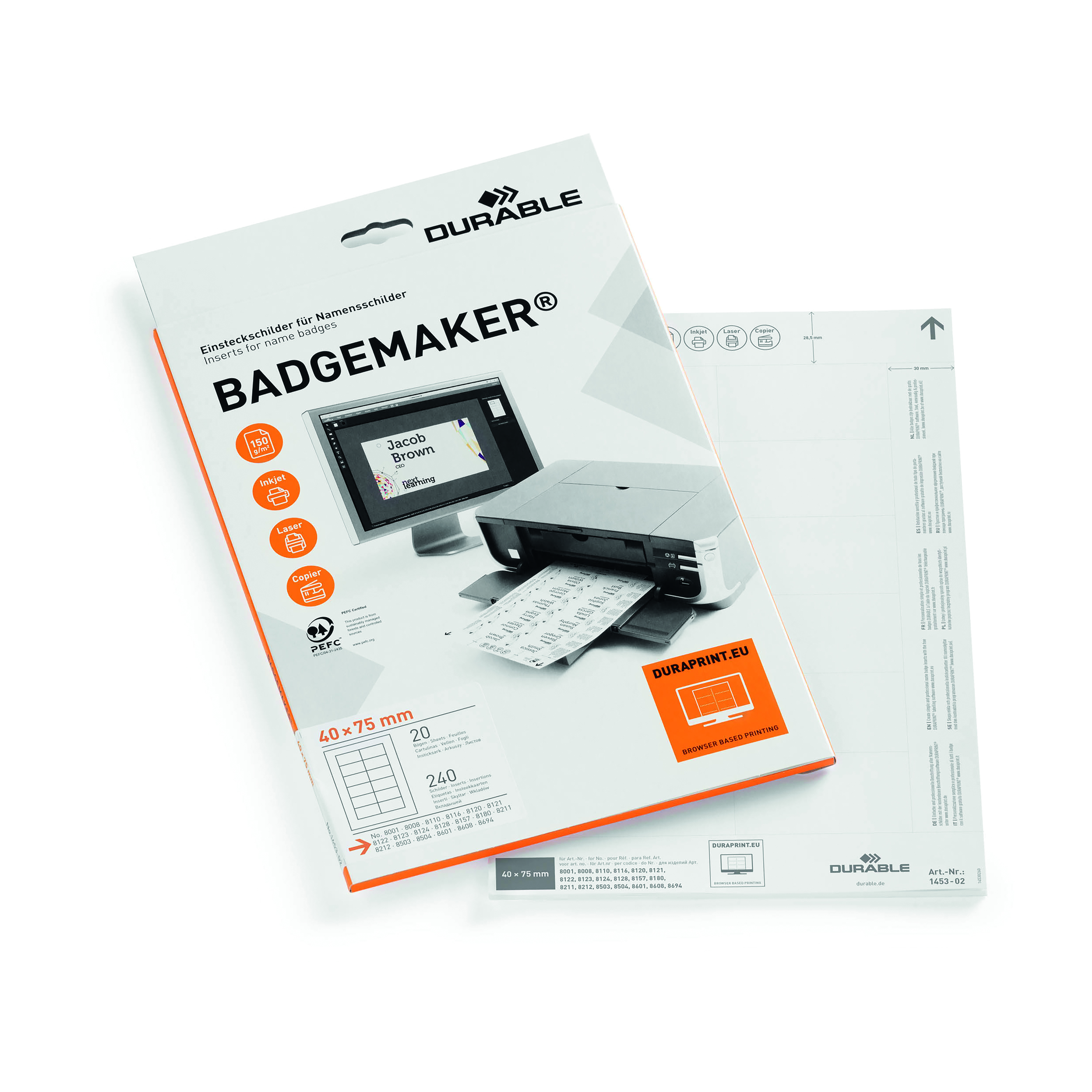 Durable+Badgemaker+Insert+Sheets+40x75mm+%28Pack+of+240%29+1453%2F02