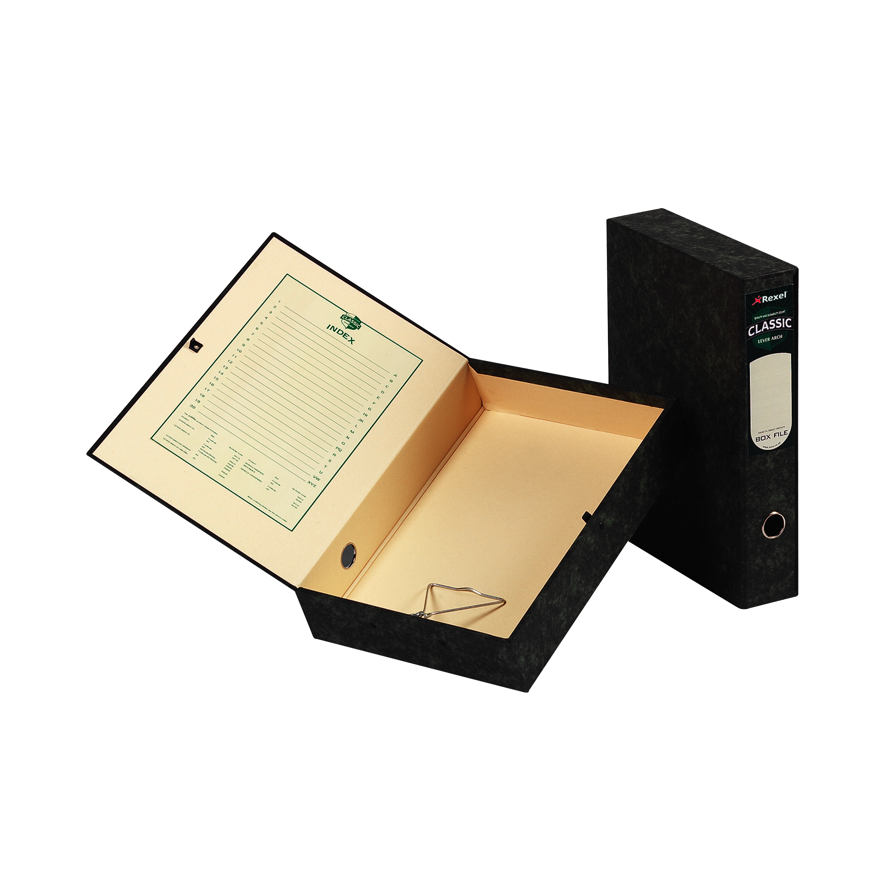 Rexel+Classic+Box+File+Lockspring+Foolscap+Black+%28Pack+of+5%29+30115EAST