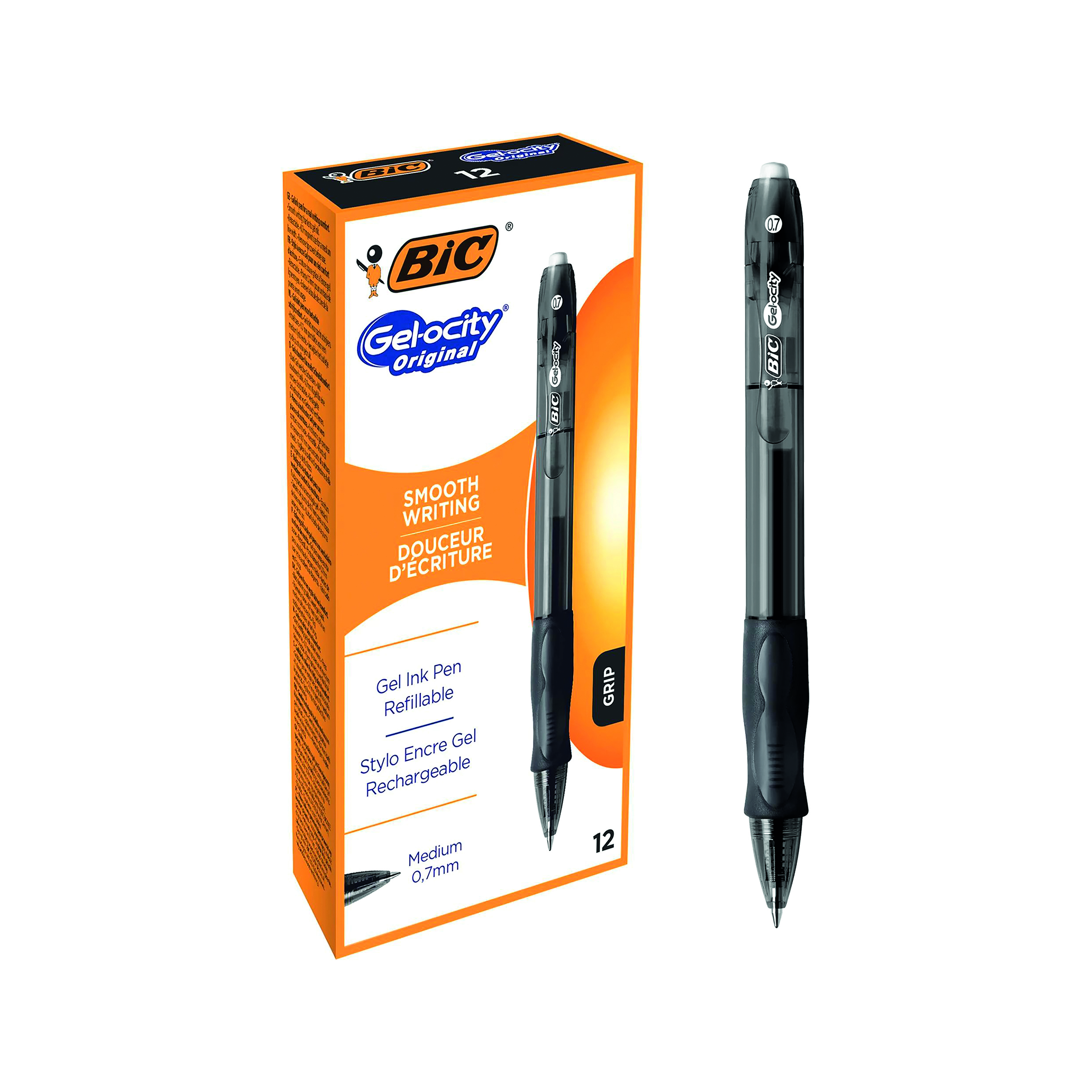 Bic+Gel-ocity+Original+Gel+Pen+Medium+Black+%28Pack+of+12%29+829157
