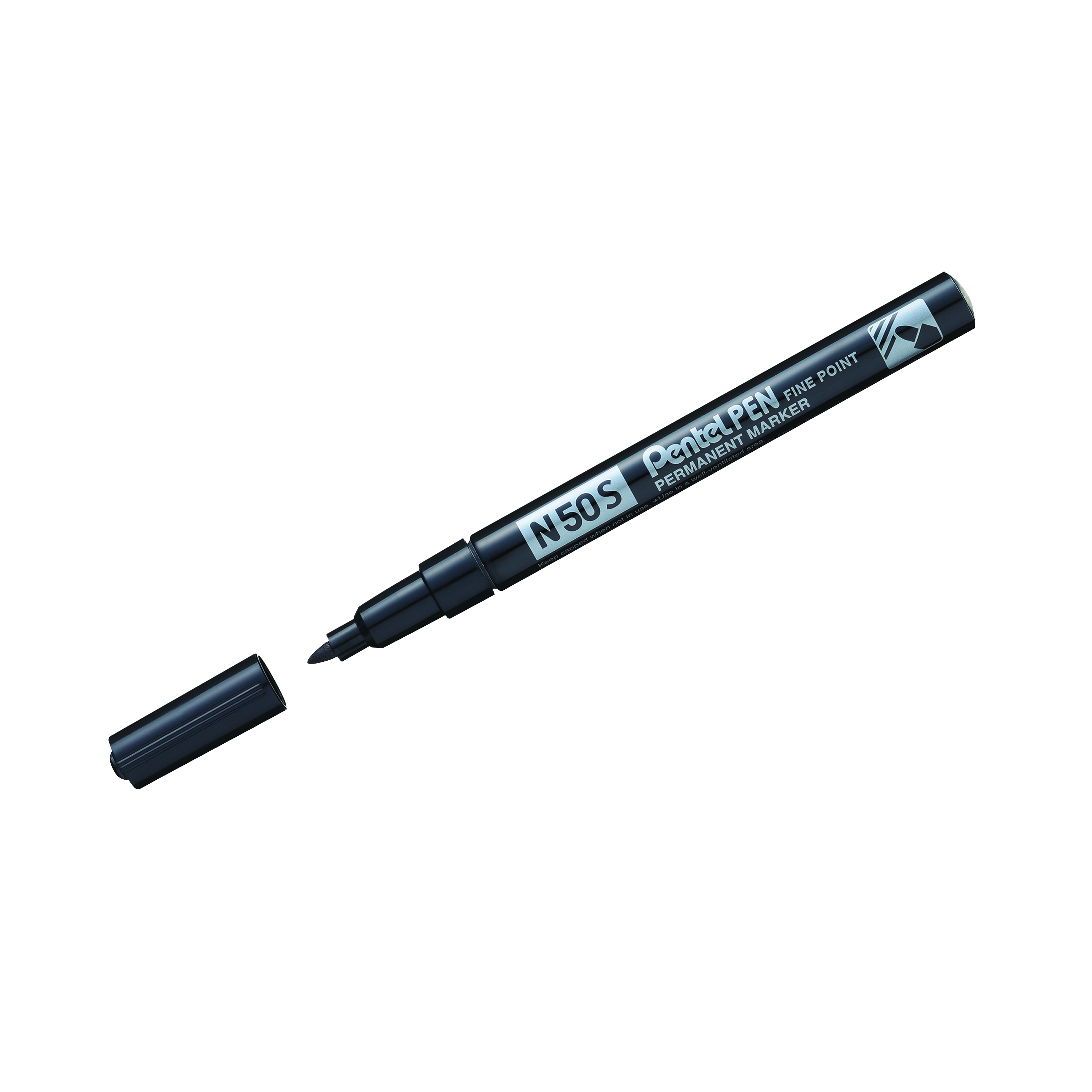 Pentel+N50S+Permanent+Bullet+Marker+Fine+Black+%28Pack+of+12%29+N50S-A