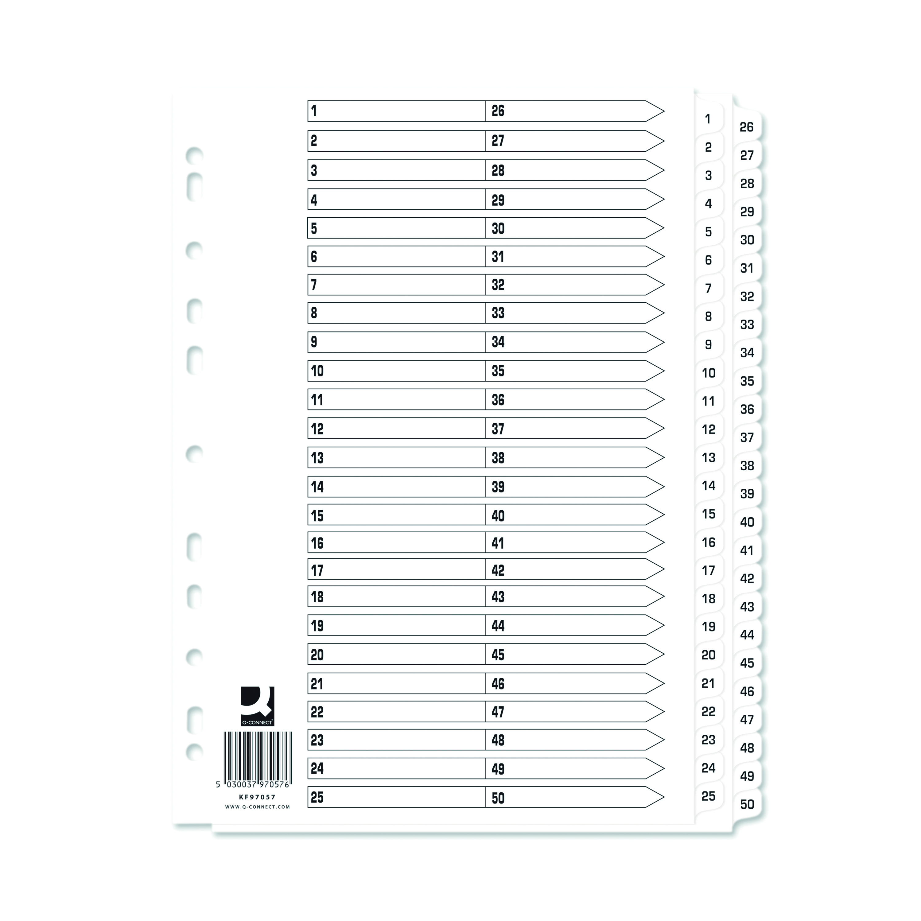 Q-Connect+A4+1-50+Mylar+Index+%2810+Pack%29+KF97057Q
