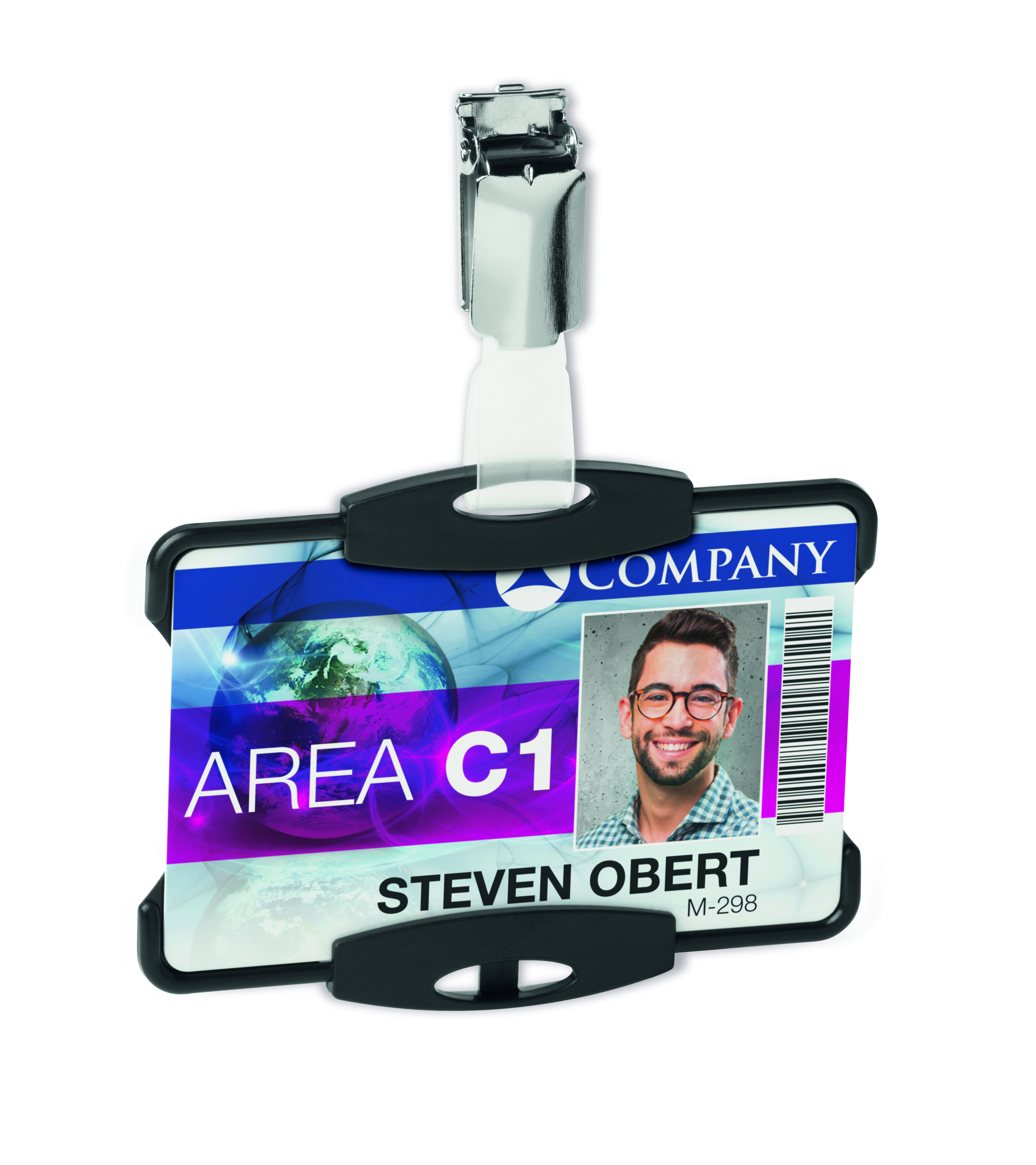 Durable+ECO+Recycled+Plastic+Security+ID+Card+Badge+Holder+Black+%28Pack+of+10%29+898801