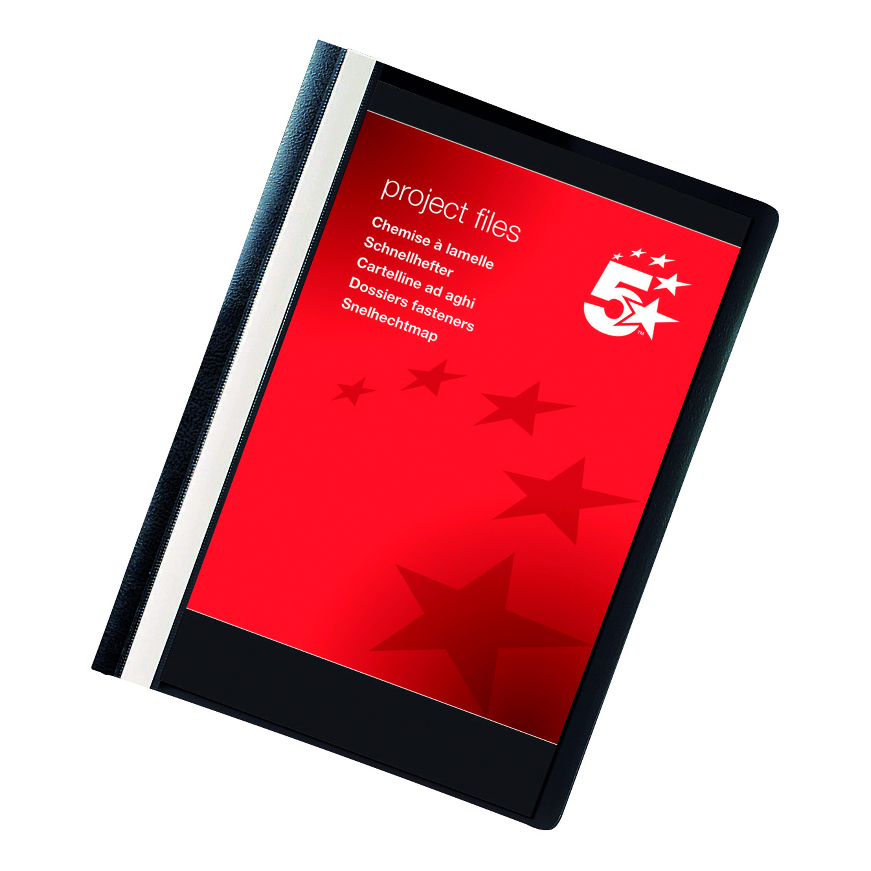 5+Star+Office+Project+Flat+File+Lightweight+Polypropylene+with+Indexing+Strip+A4+Black+%28Pack+of+5%29