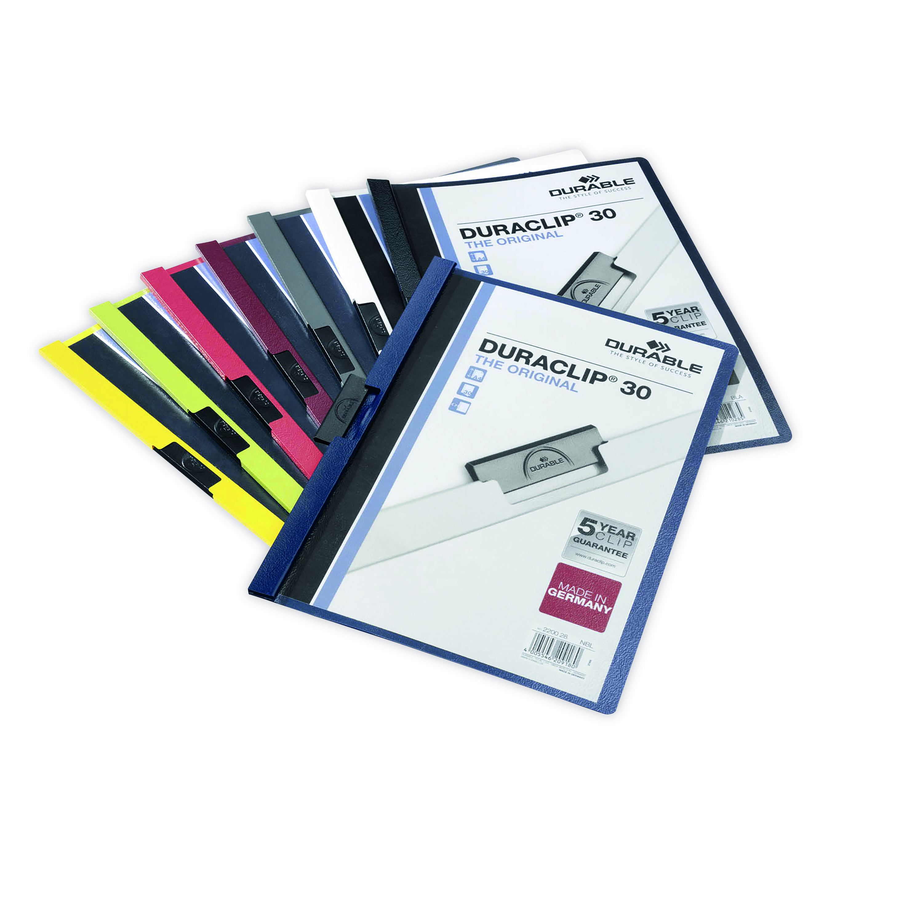 Durable+Clip+Folder+DURACLIP+30+A4+Assorted+%28Pack+of+25%29+2200%2F00