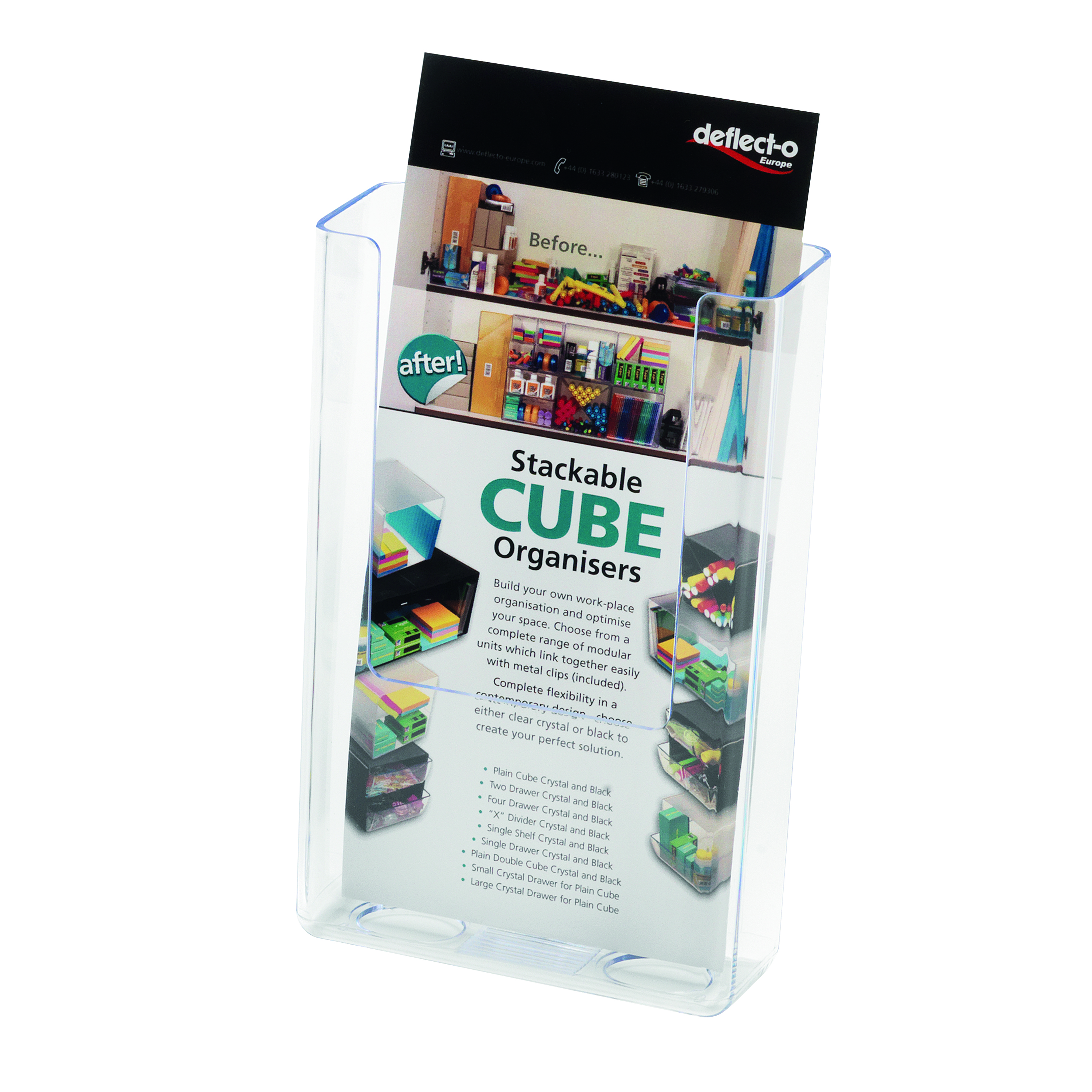 Deflecto+DL+Clear+Flat+Back+Literature+Holder+DE76001