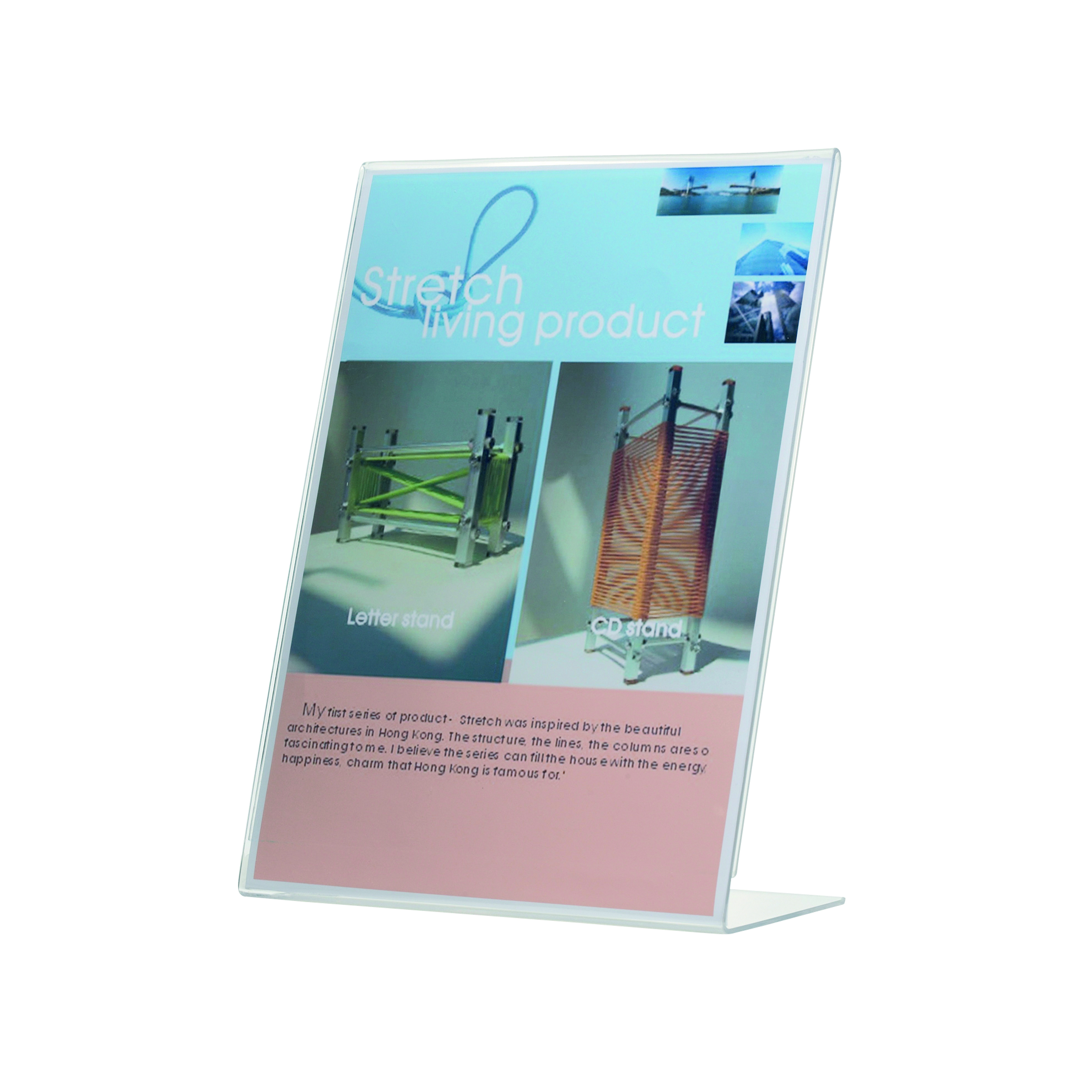 Q-Connect+Slanted+Sign+Holder+L-Shape+Side-Loading+A4+KF04177