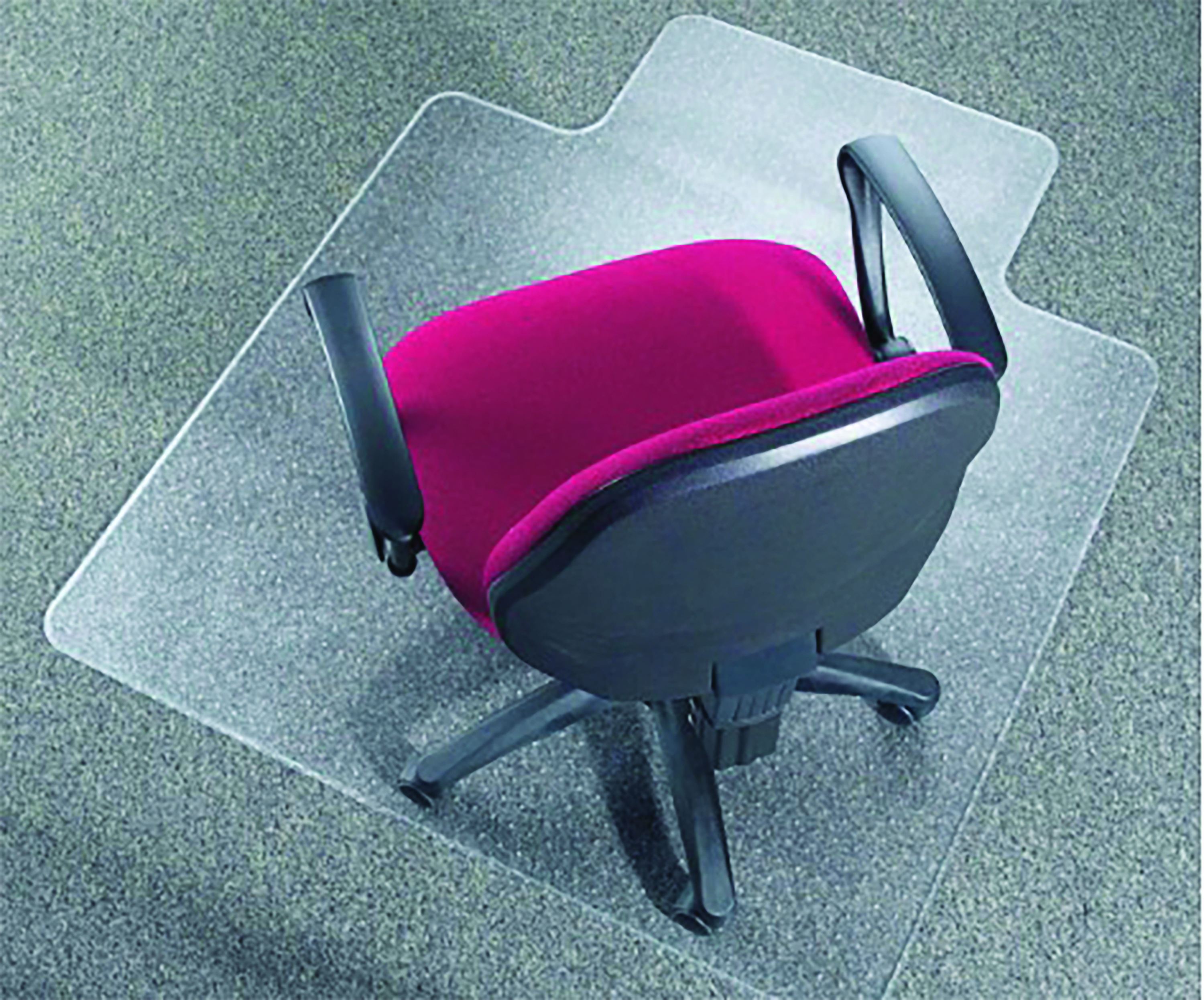 Q-Connect+Clear+Chair+Mat+Studded+Underside+for+Secure+Grip+1346x1143x2mm+PVC+KF02256