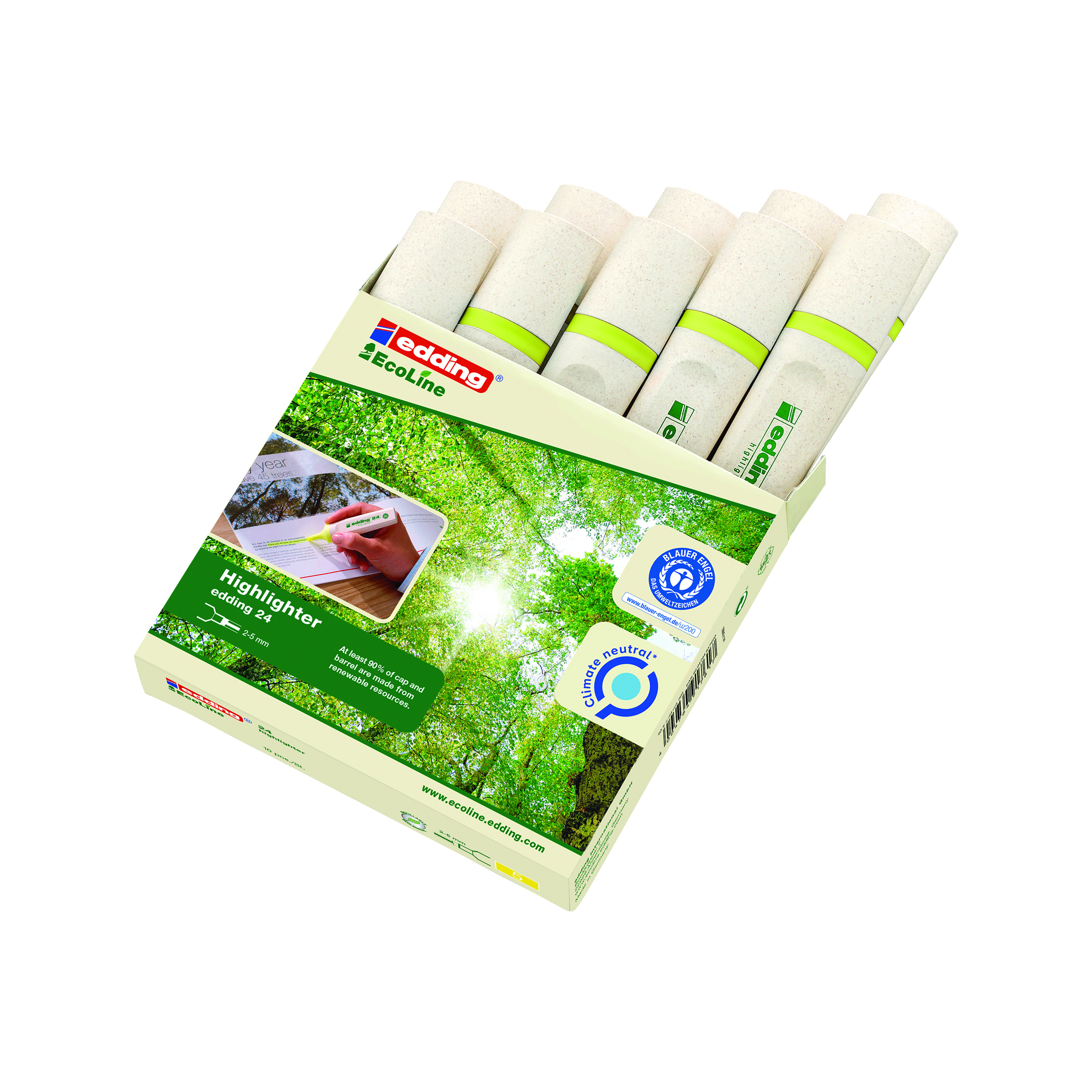 Edding+24+Ecoline+Highlighters+Yellow+%28Pack+of+10%29+4-24005