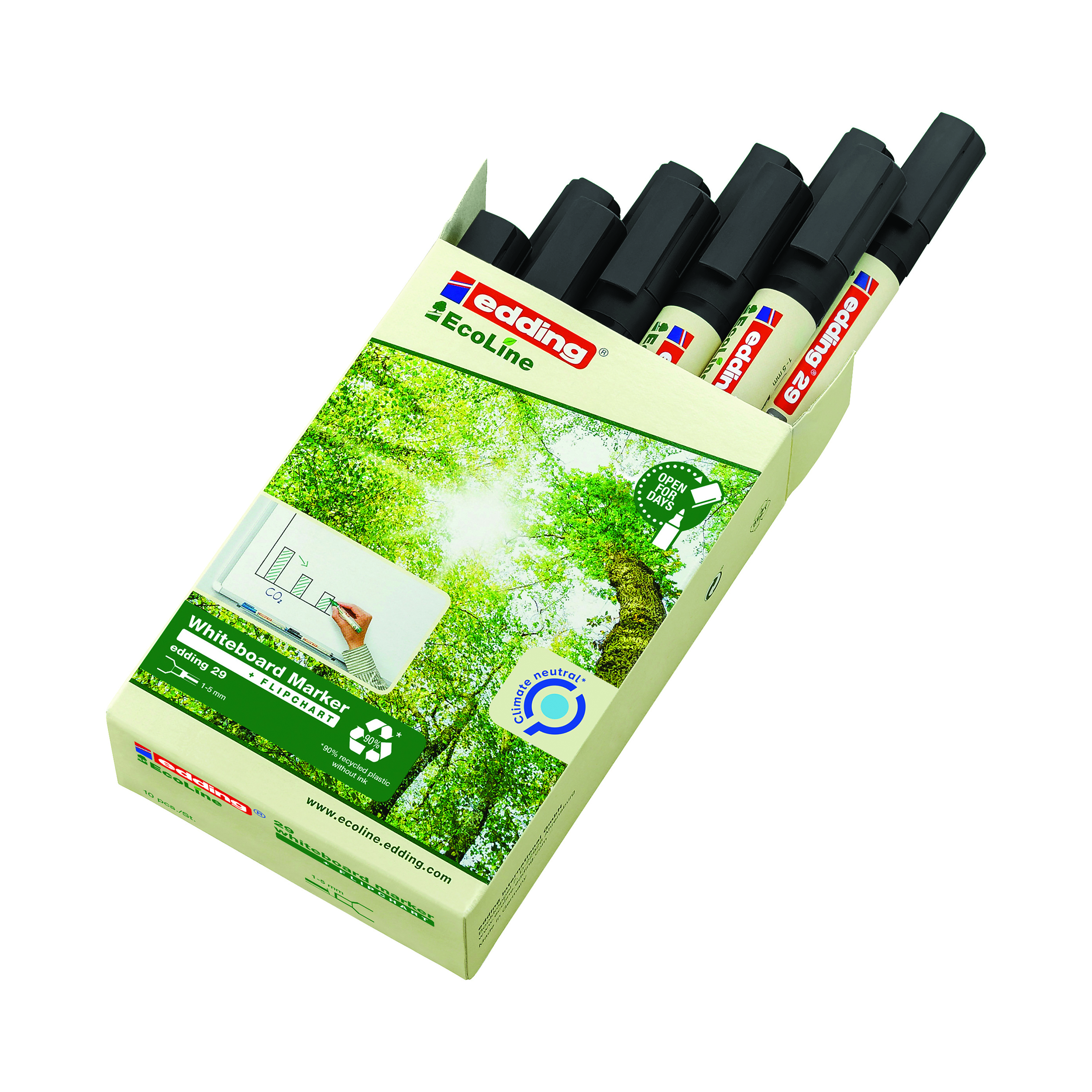 Edding+29+Ecoline+Whiteboard+Marker+Black+%28Pack+of+10%29+4-29001