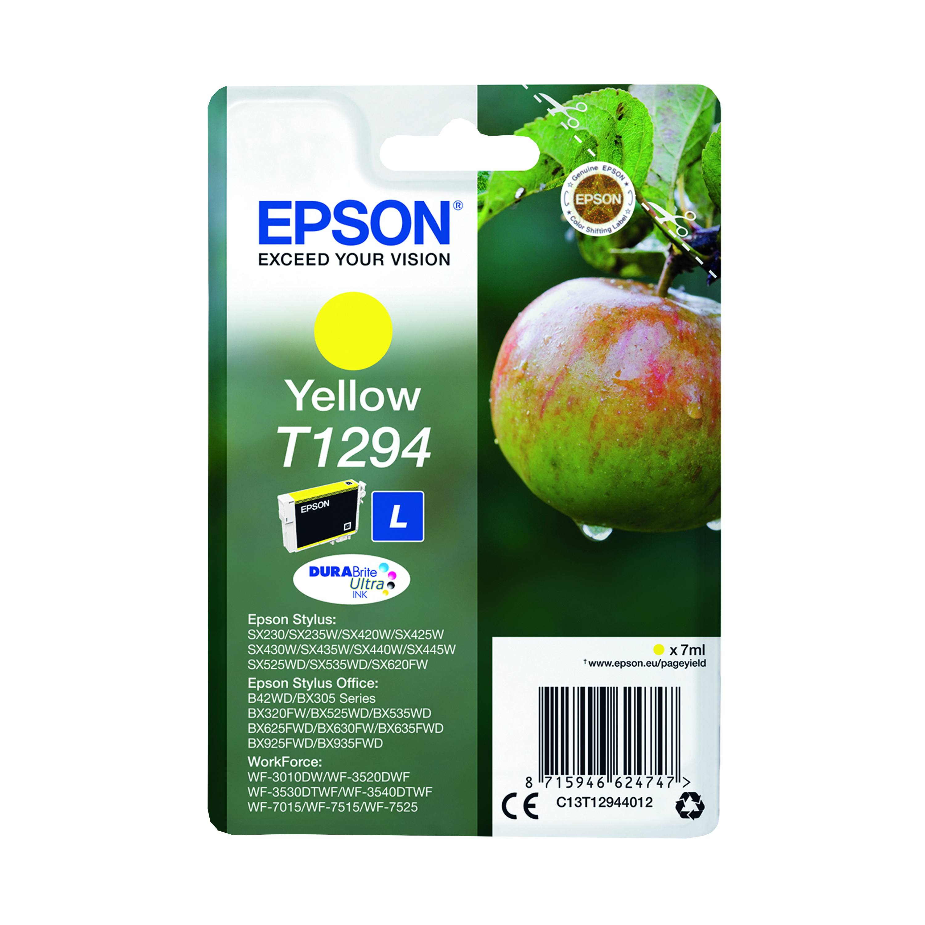 Epson+T1294+Apple+DURABrite+Ultra+Ink+Cartridge+Yellow+C13T12944012