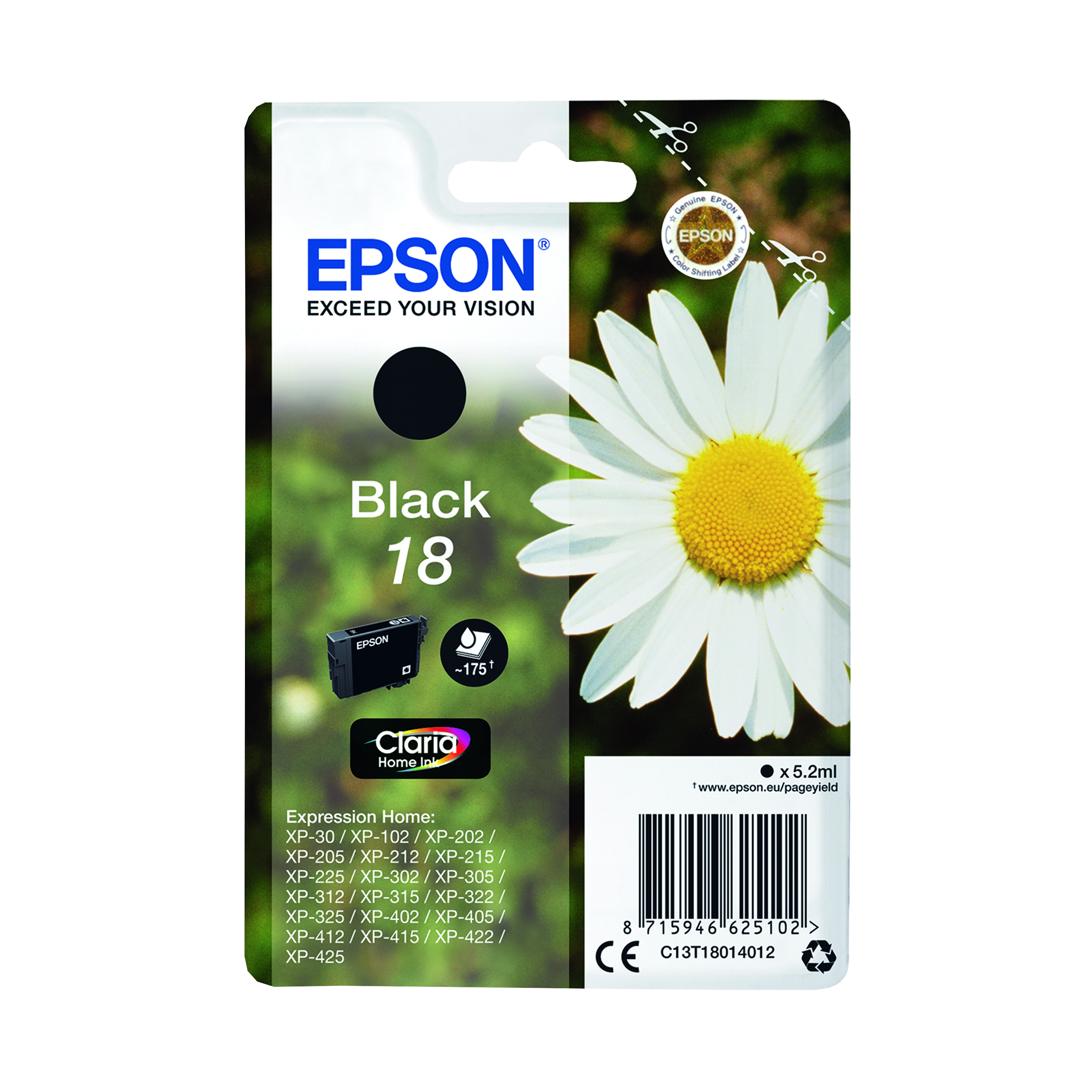 Epson+18+Daisy+Claria+Home+Ink+Cartridge+Black+C13T18014012
