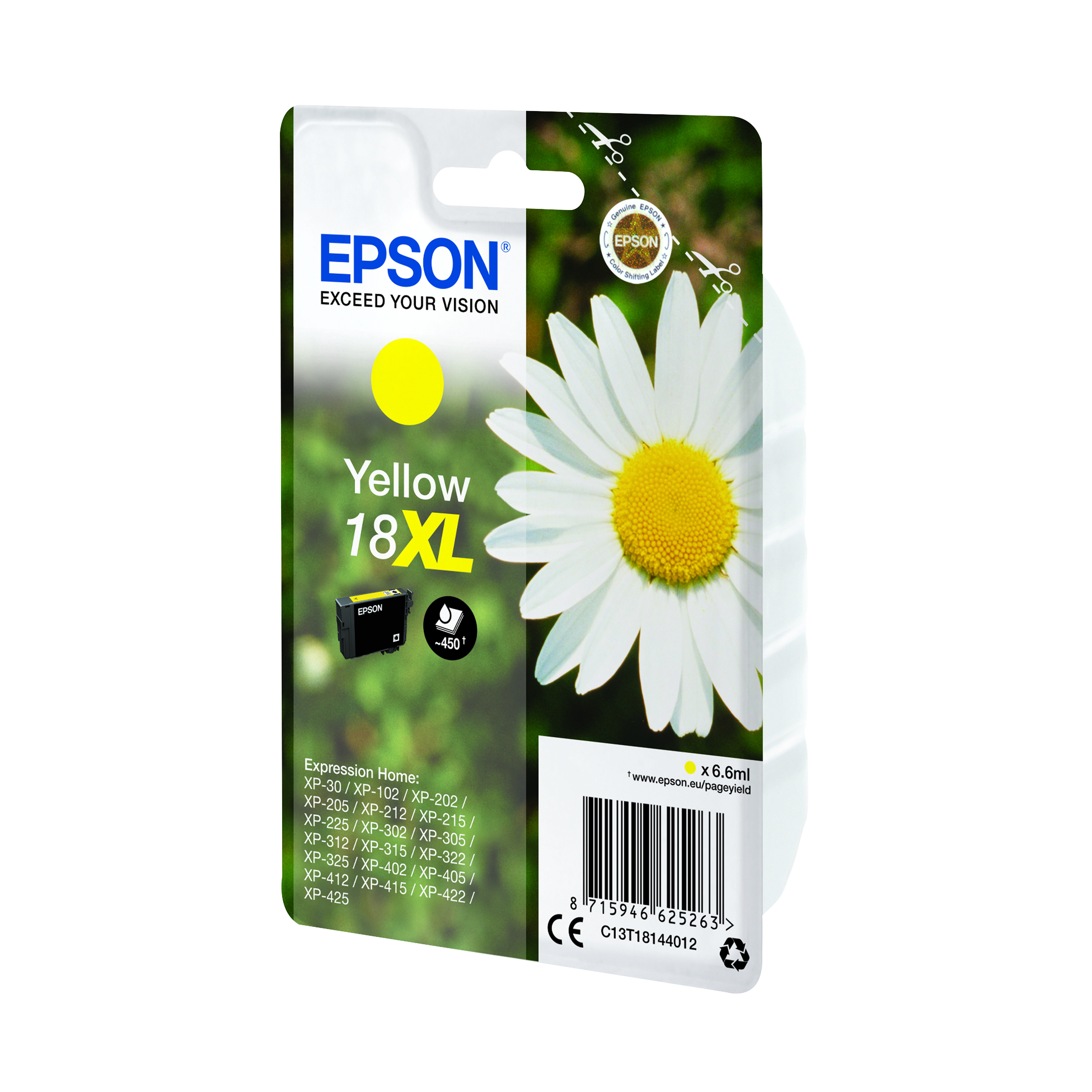 Epson+18XL+Daisy+Claria+Home+Ink+Cartridge+High+Yield+Yellow+C13T18144012