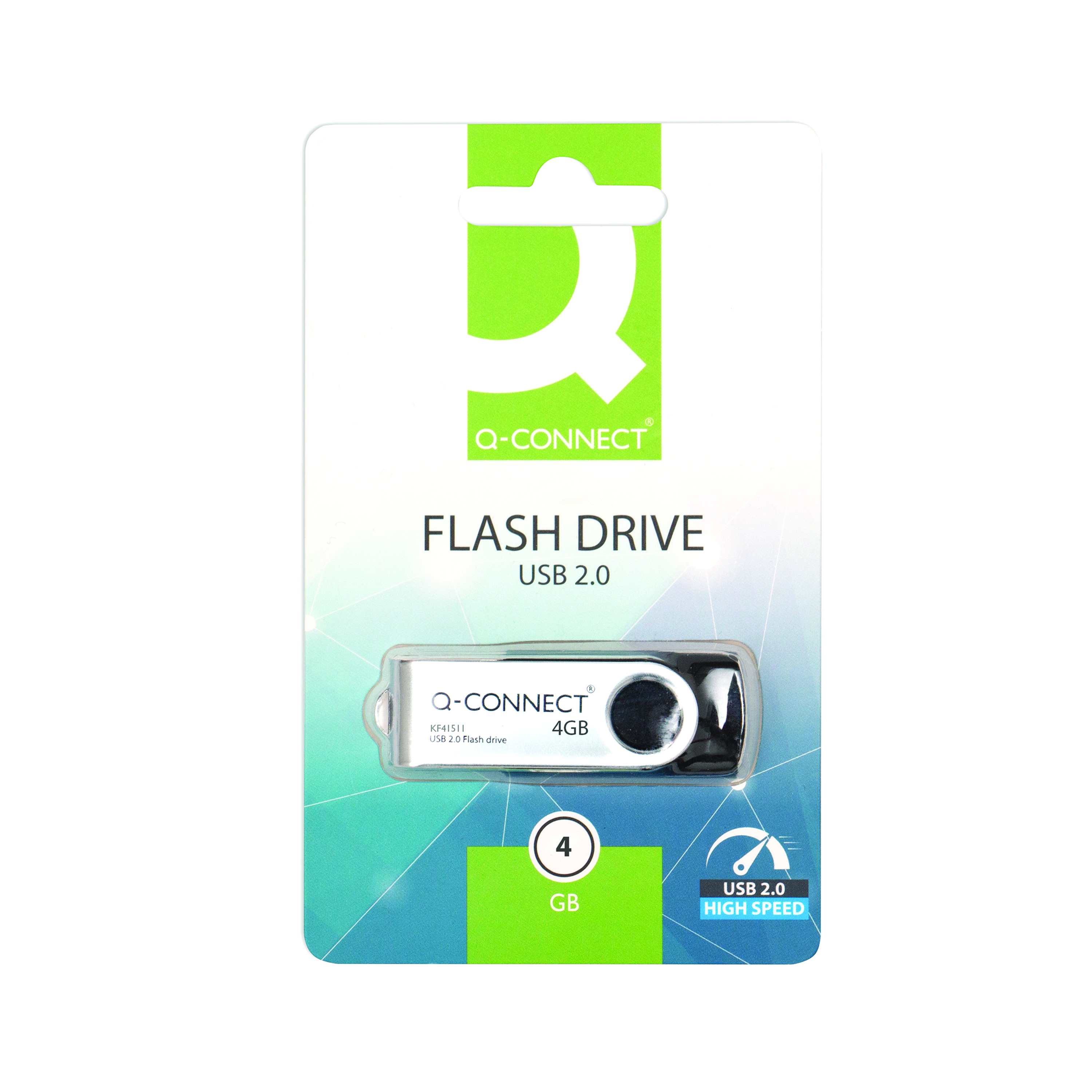 Q-Connect+USB+2.0+Swivel+4GB+Flash+Drive+Silver%2FBlack+KF41511