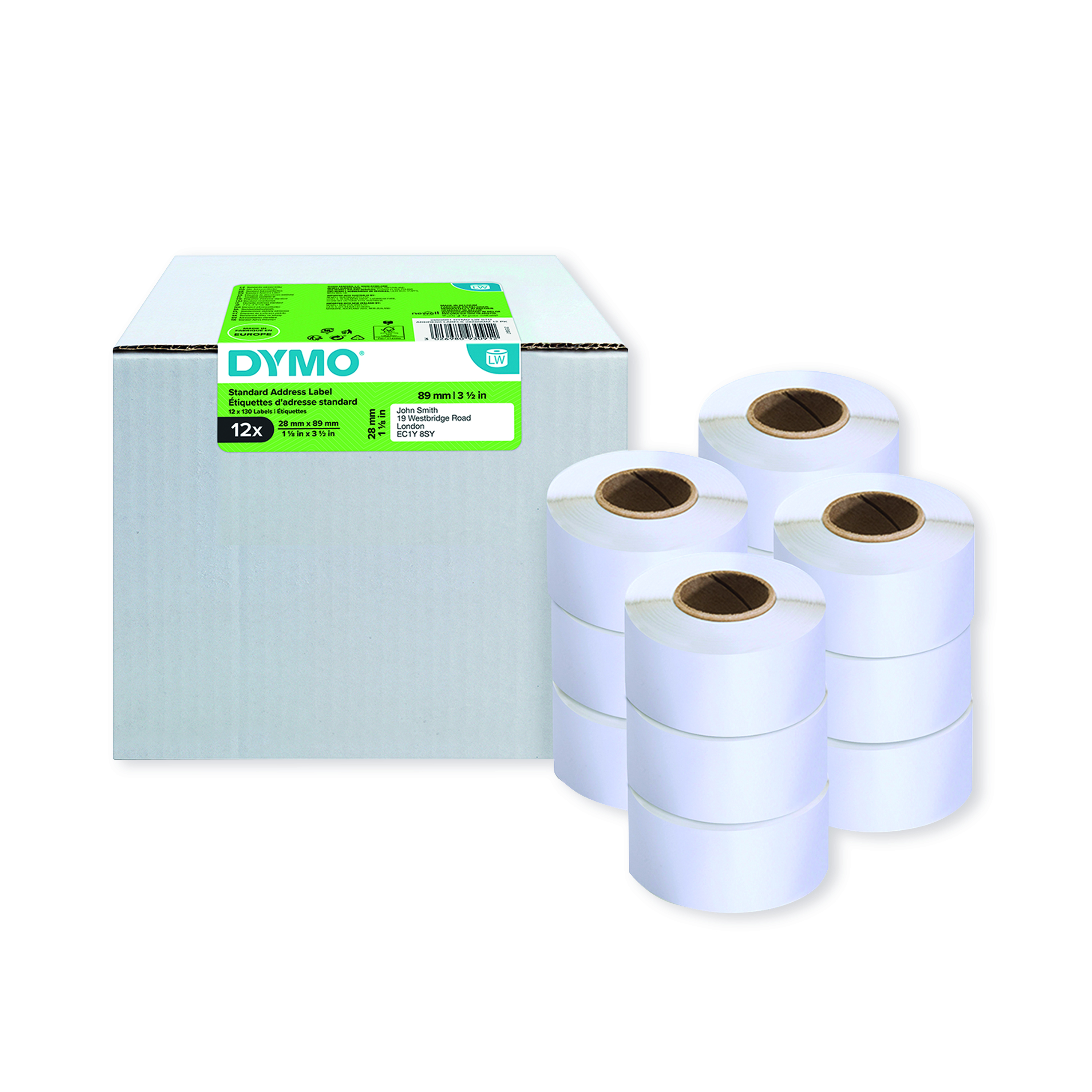 Dymo+LabelWriter+Standard+Address+Label+28mmx89mm+%28Pack+of+12%29+2093091