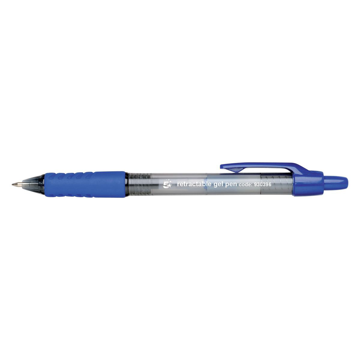 5+Star+Office+Gel+Rollerball+Retractable+0.7mm+Tip+0.4mm+Line+Blue+%28Pack+of+12%29