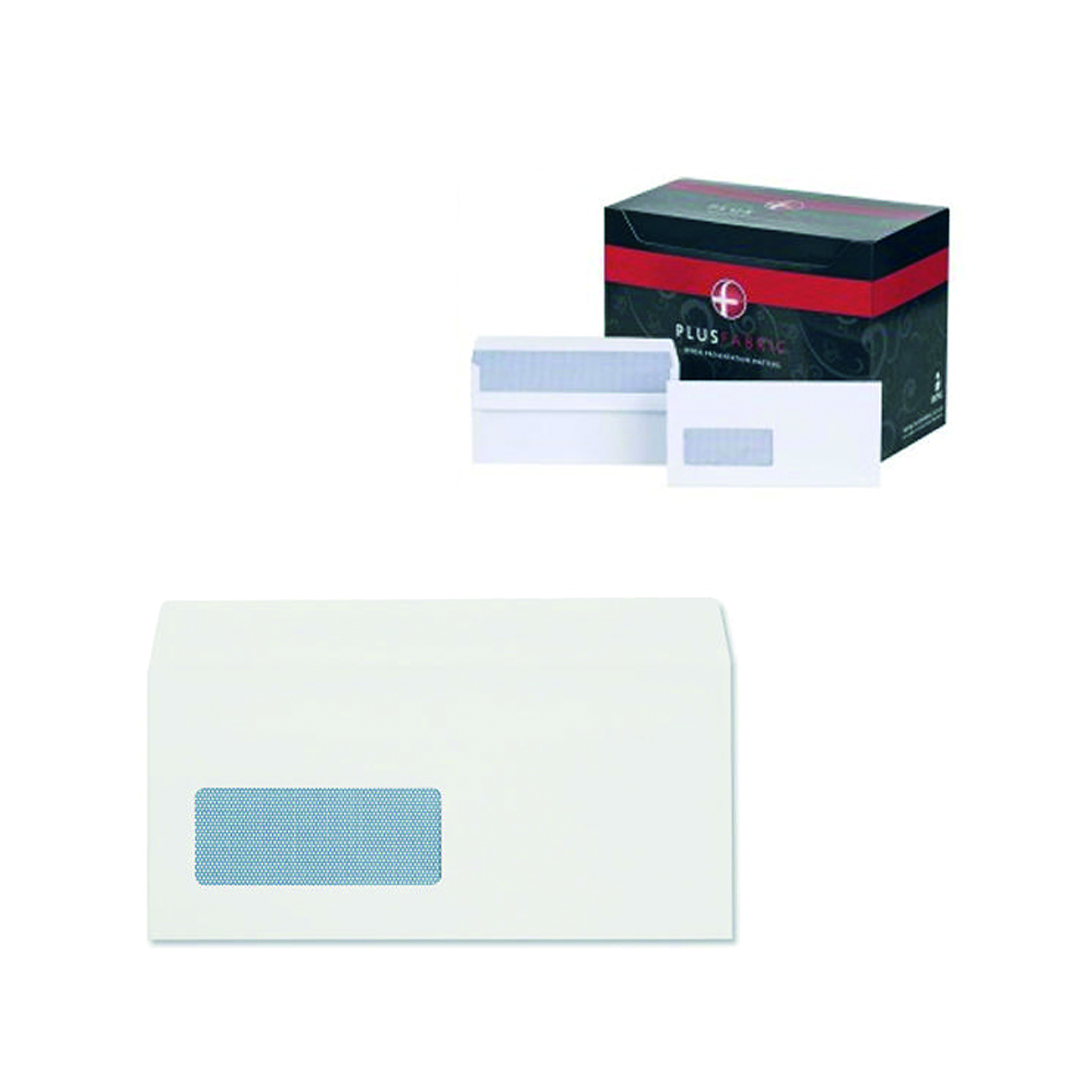 Plus+Fabric+DL+Envelopes+Window+Wallet+Self+Seal+120gsm+White+%28Pack+of+500%29+J22370