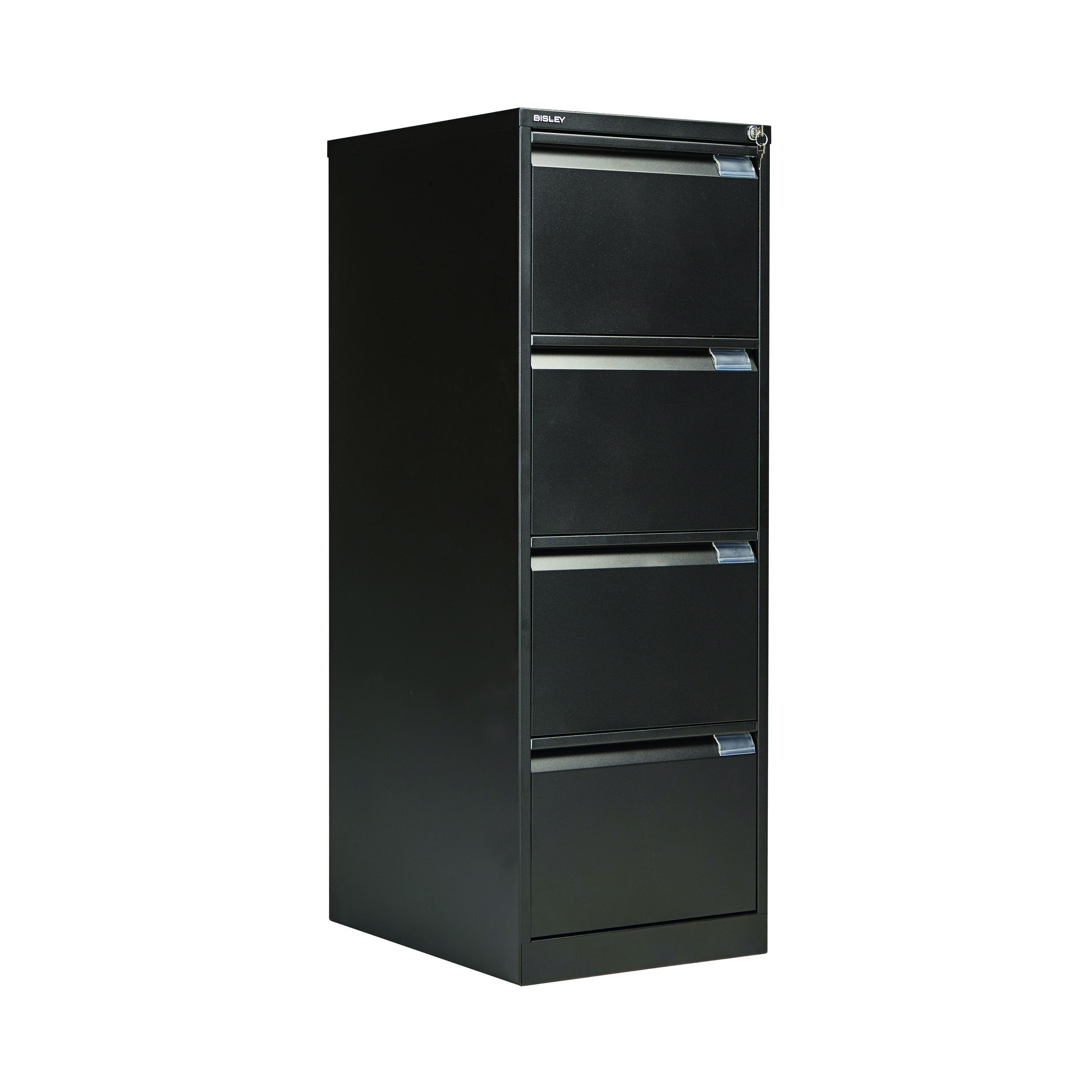 Bisley+4+Drawer+Filing+Cabinet+Lockable+470x622x1321mm+Black+BS4E+BLACK