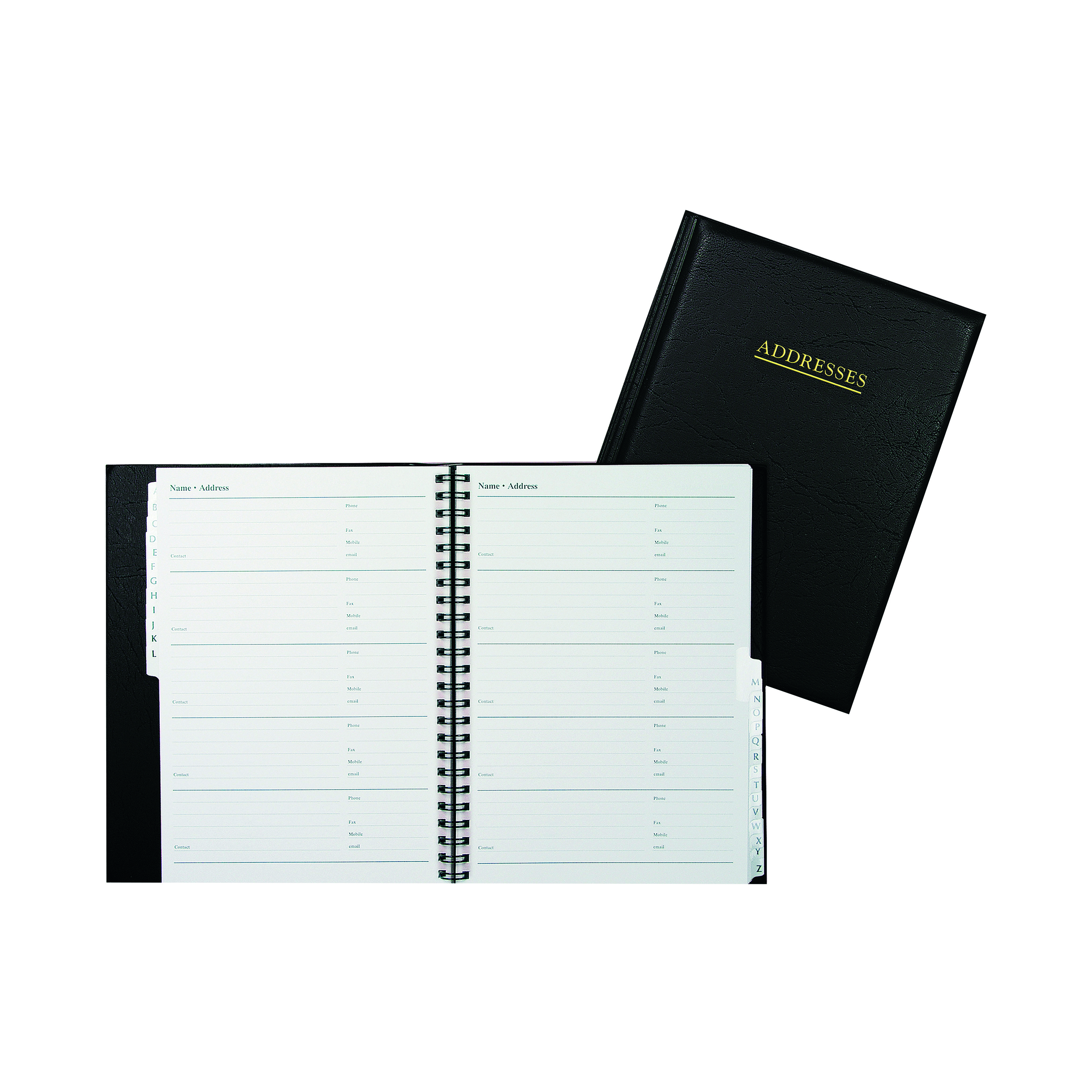 Collins+Wirebound+Business+Address+Book+A5+Black+BA5