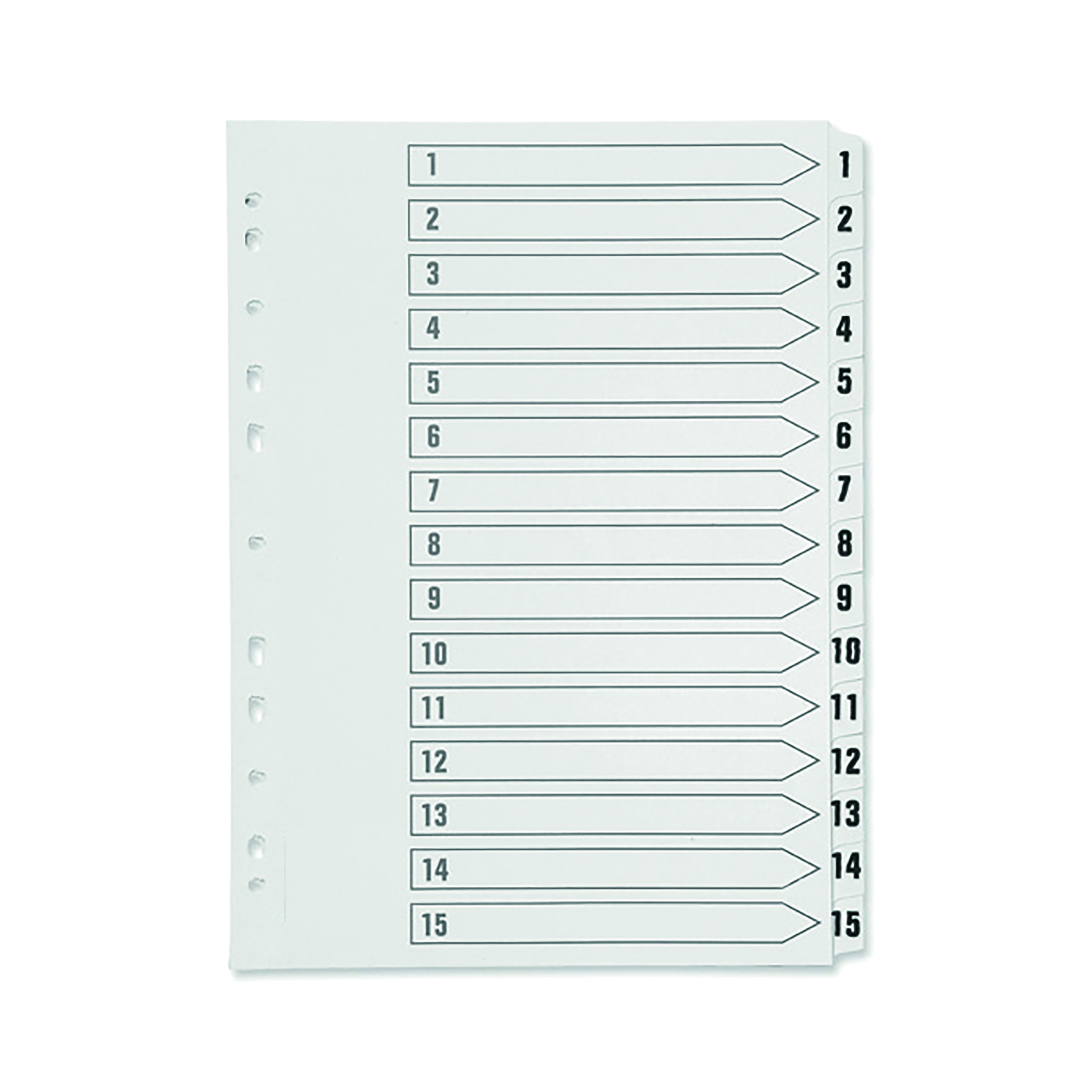 Q-Connect+1-15+Index+Multi-punched+Polypropylene+White+A4+KF01355