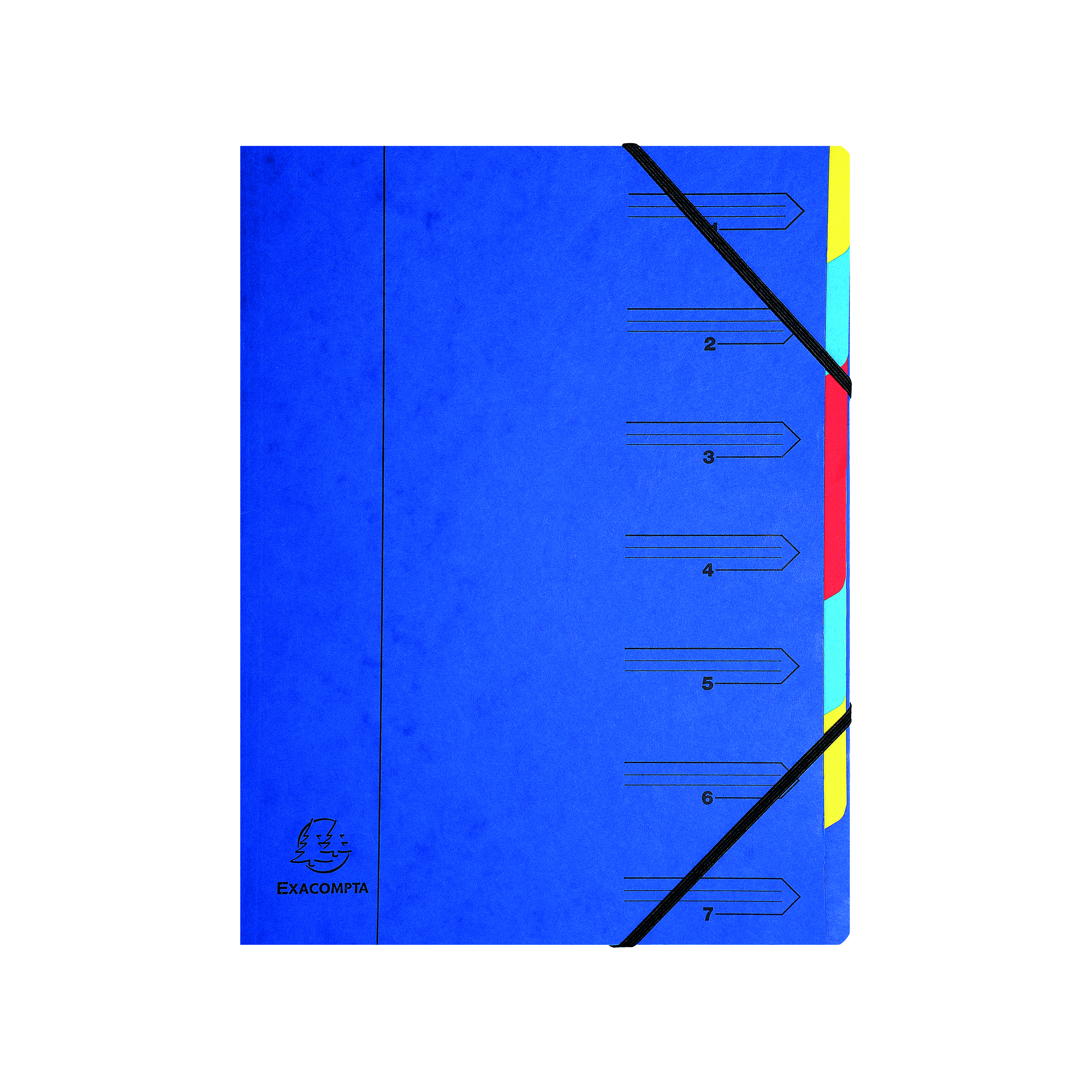 Exacompta+Europa+7-Part+Organiser+400gsm+Pressboard+A4+Blue+5219Z