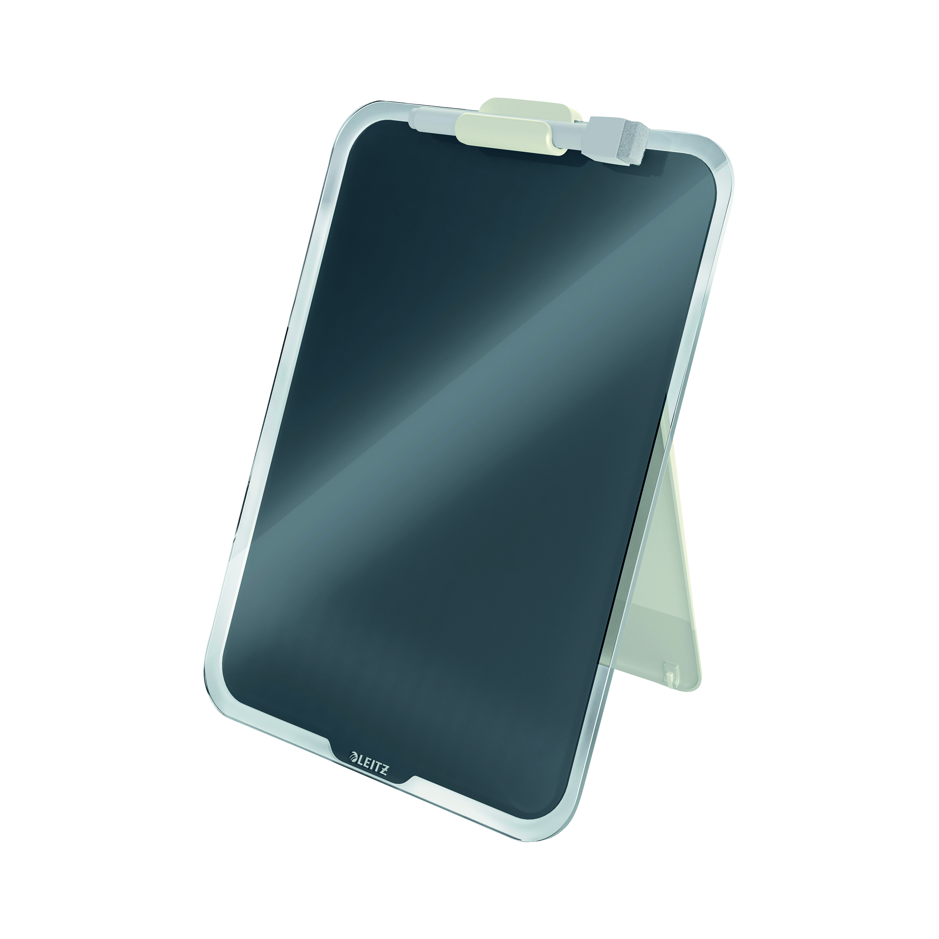 Leitz+Cosy+Glass+Drywipe+Desktop+Easel+Whiteboard+Velvet+Grey+39470089
