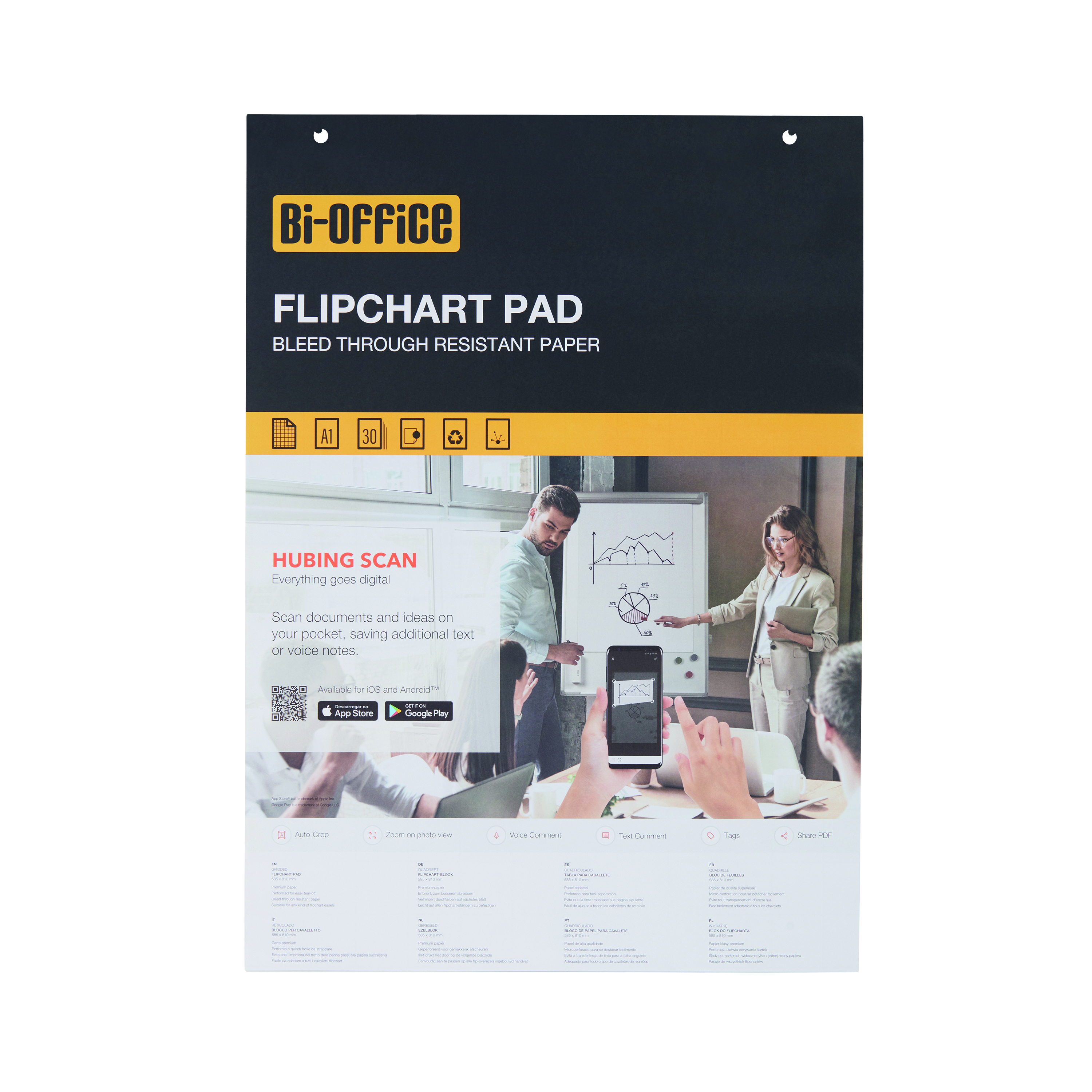 Bi-Office+Flipchart+Pad+Gridded+30+sheets+70gsm+Paper+A1+%28Pack+of+5%29+FL0129407