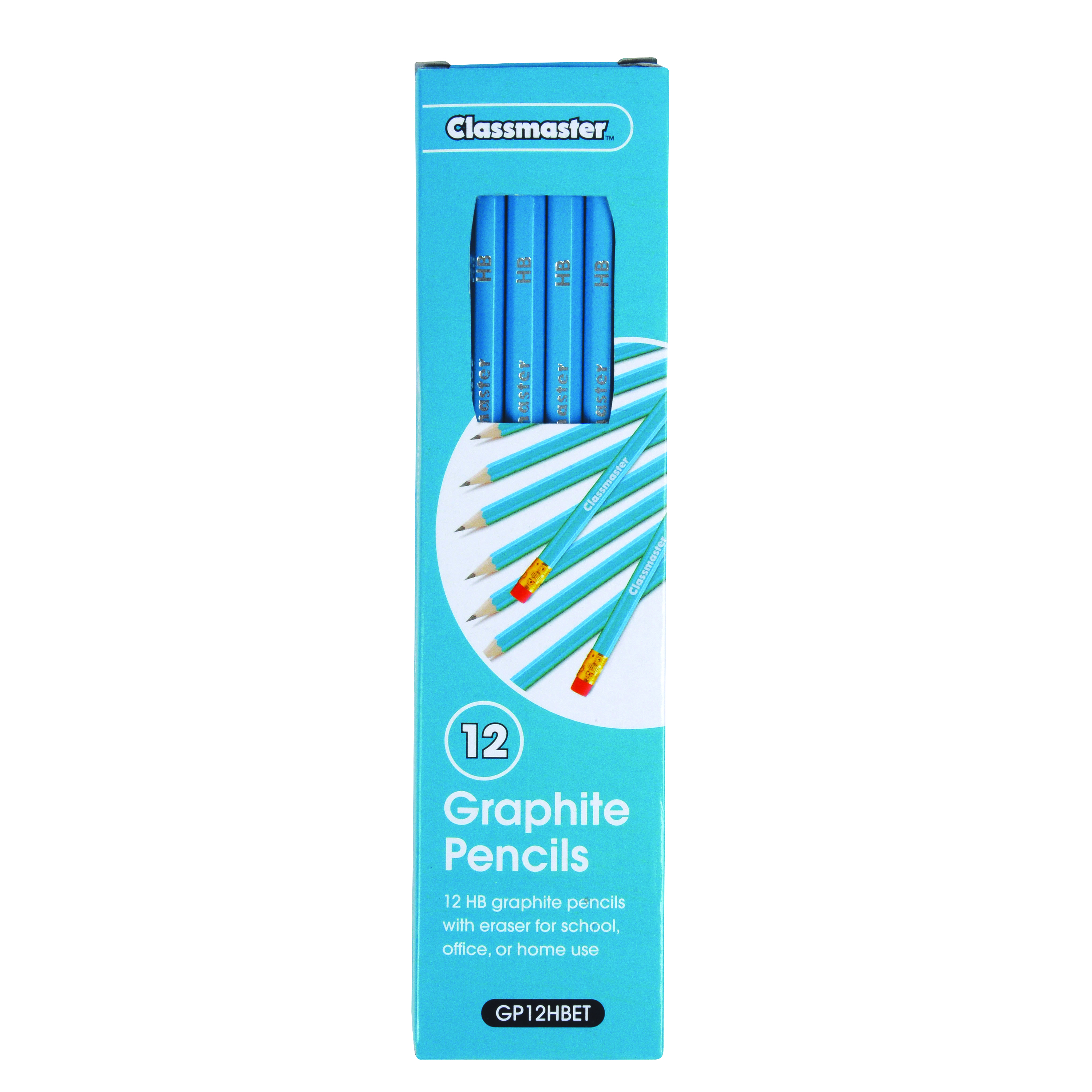 Classmaster+HB+Pencil+Eraser+Tip+%28Pack+of+12%29+GP12HBET