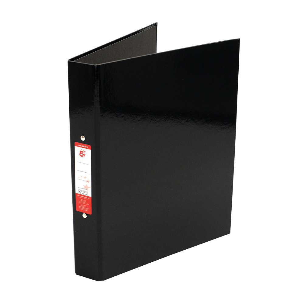 5+Star+Office+2+O-Ring+Binders+A4+Black+%28Pack+of+10%29