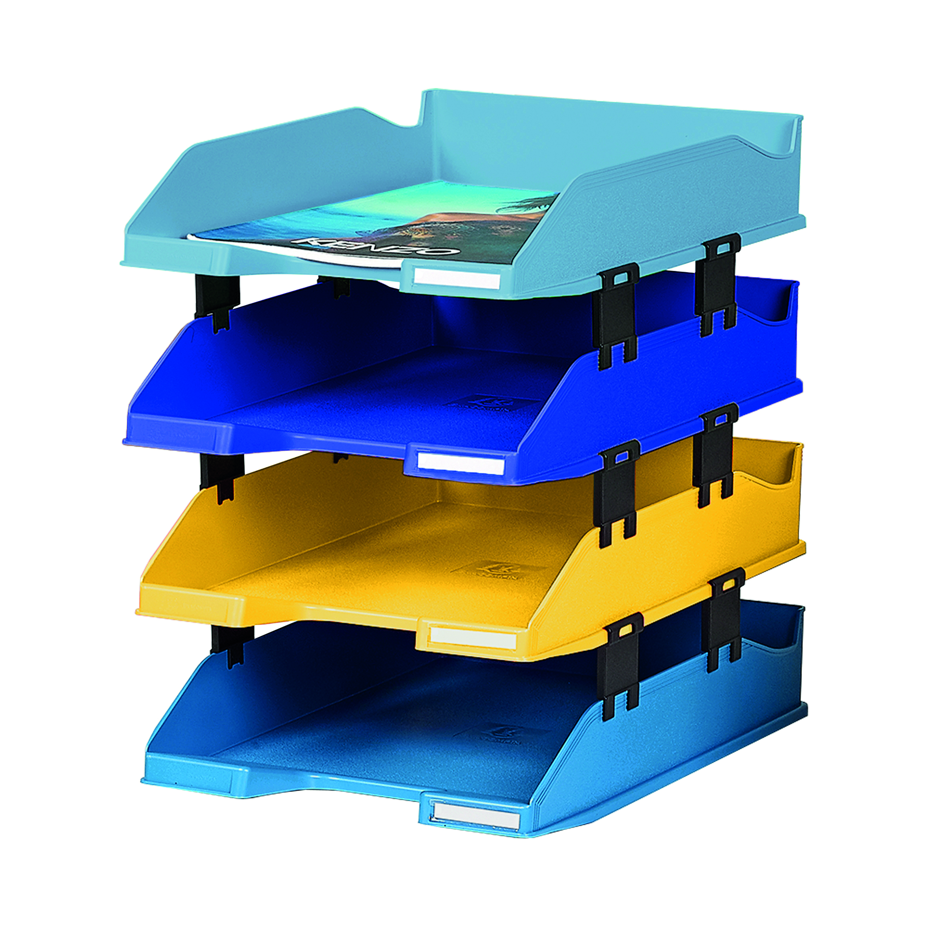 Exacompta+Bee+Blue+Letter+Trays+Recycled+A4+Set+of+4+Assorted+113202SETD