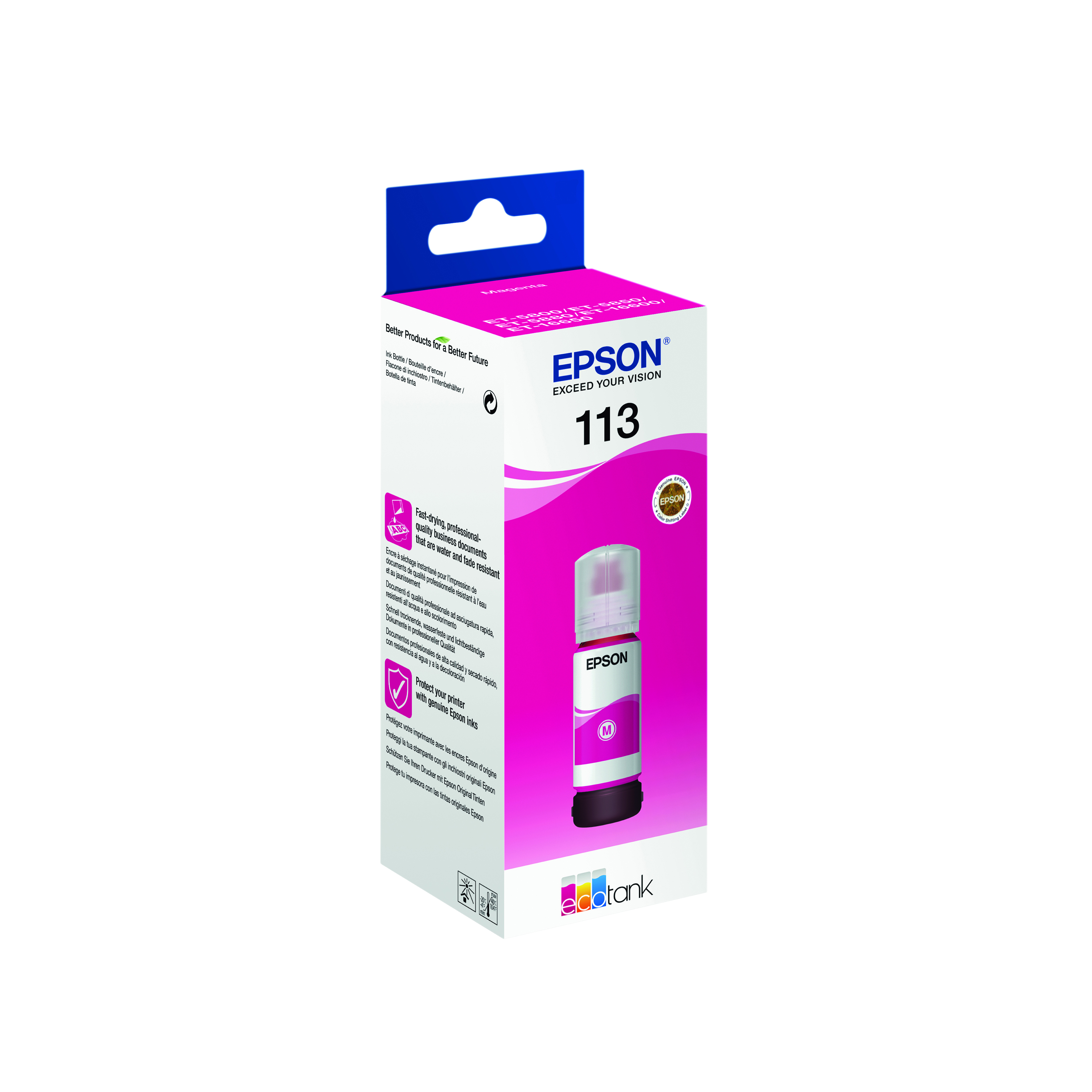 Epson+113+EcoTank+Ink+Bottle+Magenta+C13T06B340