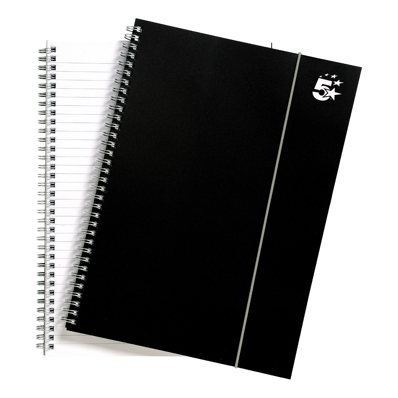 5+Star+Office+Notebook+Wirebound+Polypropylene+80gsm+Ruled+160pp+A4+Black+%28Pack+of+6%29