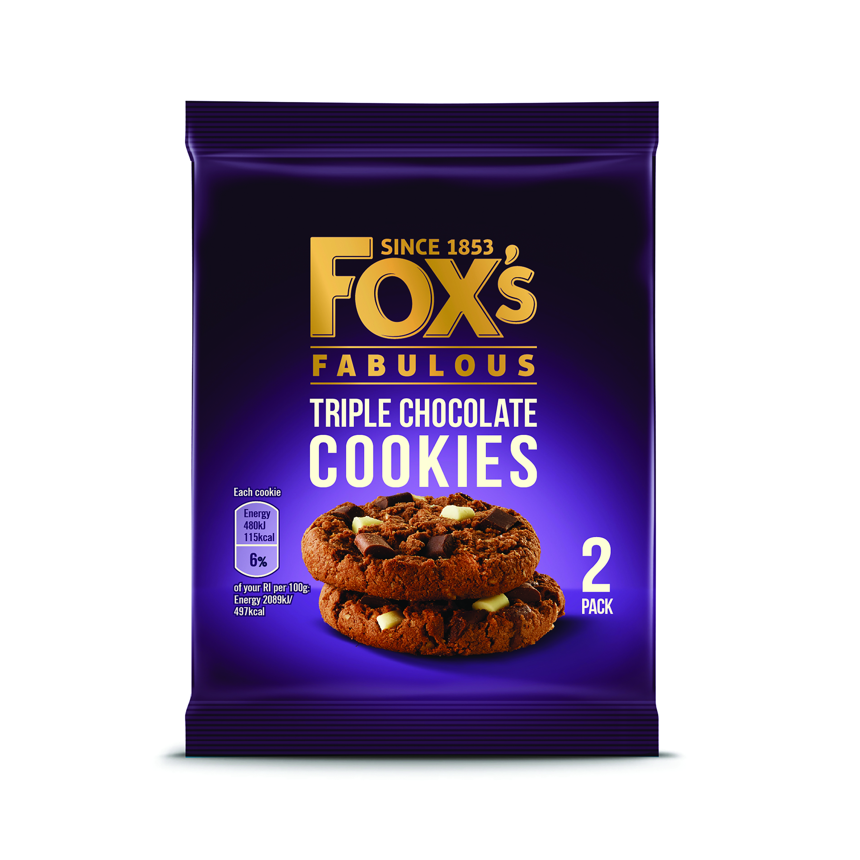 Foxs+Triple+Chocolate+Cookie+Biscuits+Twin+Pack+45g+%28Pack+of+48%29+934600