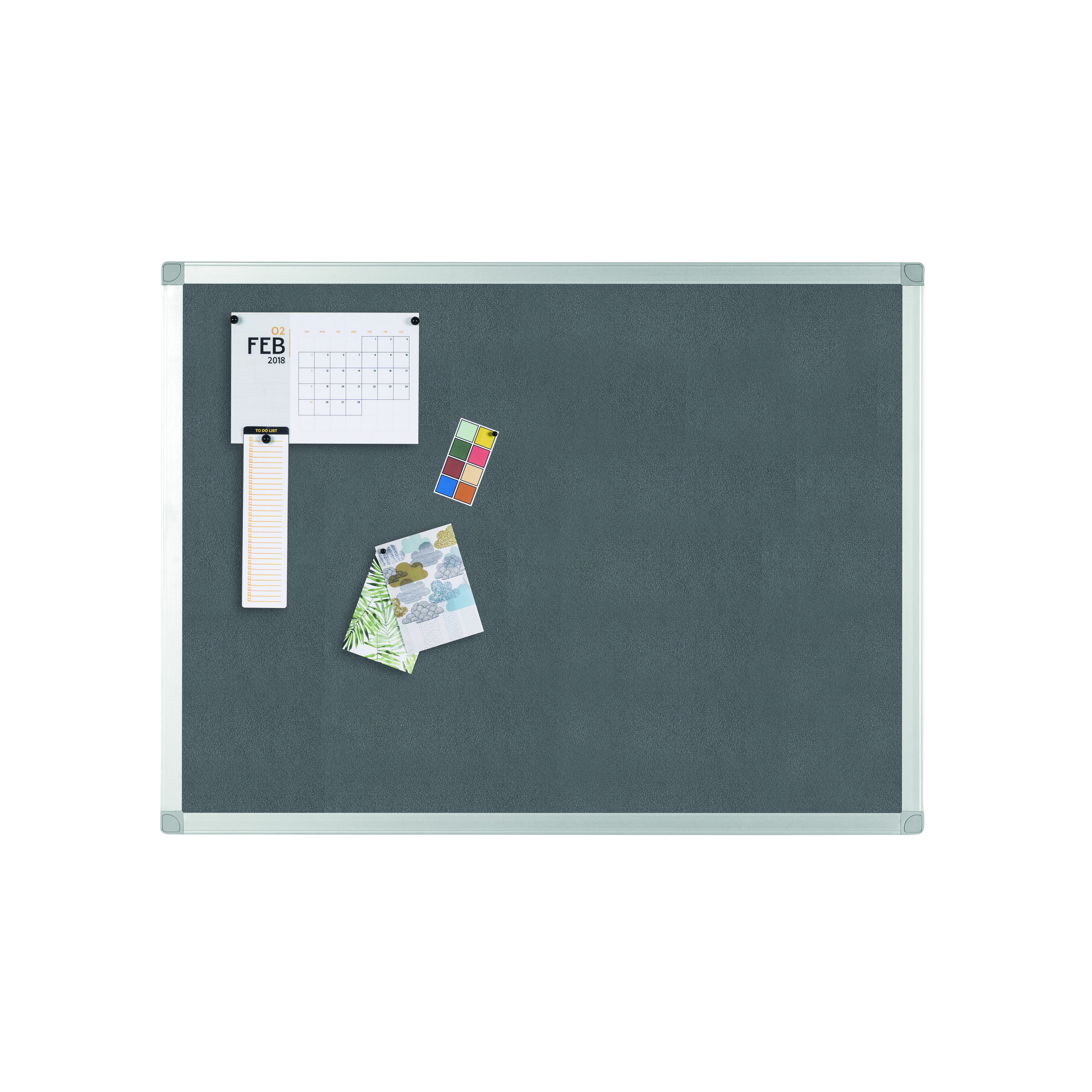 Q-Connect+Aluminium+Frame+Felt+Noticeboard+with+Fixing+Kit+900x600mm+Grey+9700025
