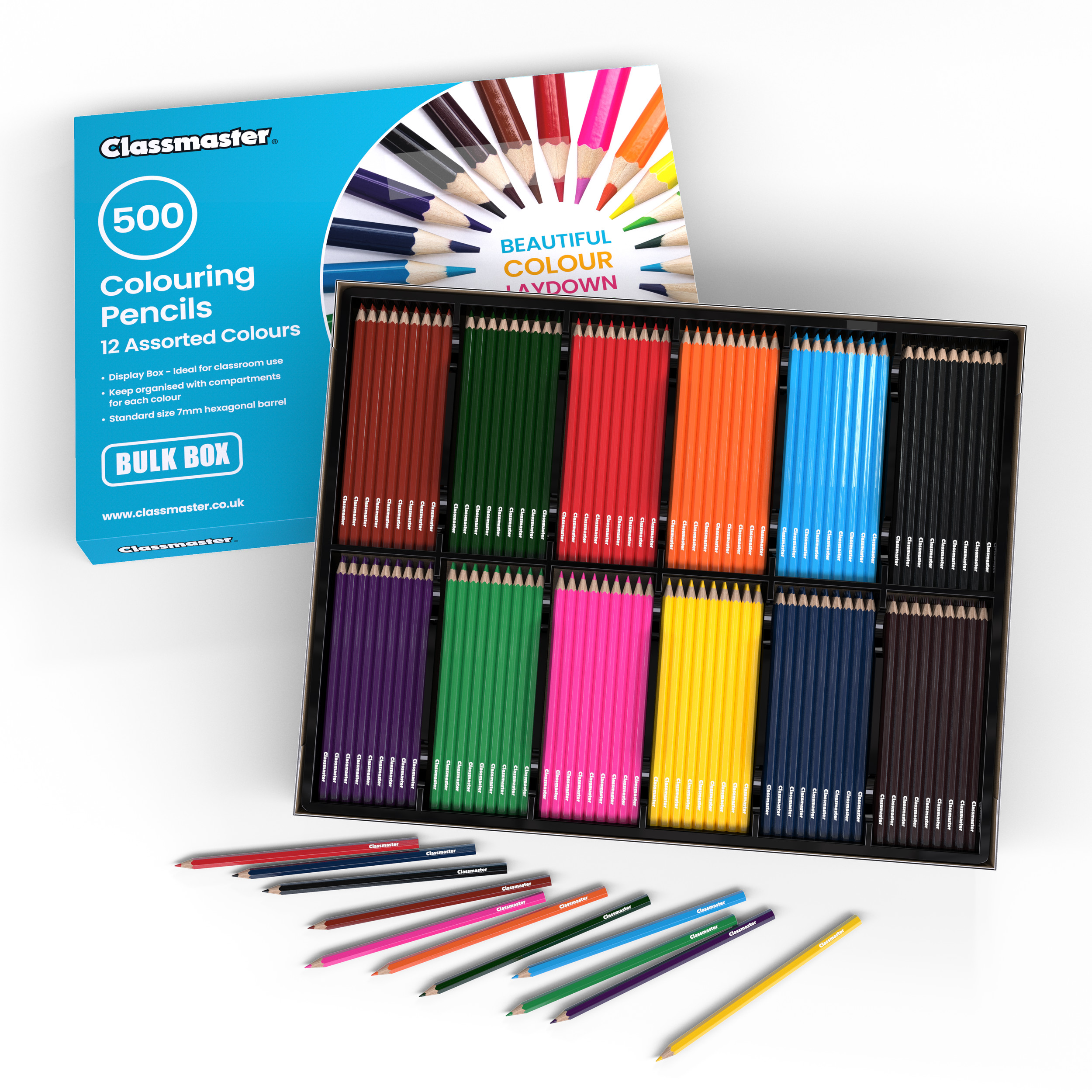Classmaster+Colouring+Pencils+Assorted+%28Pack+of+500%29+CP500